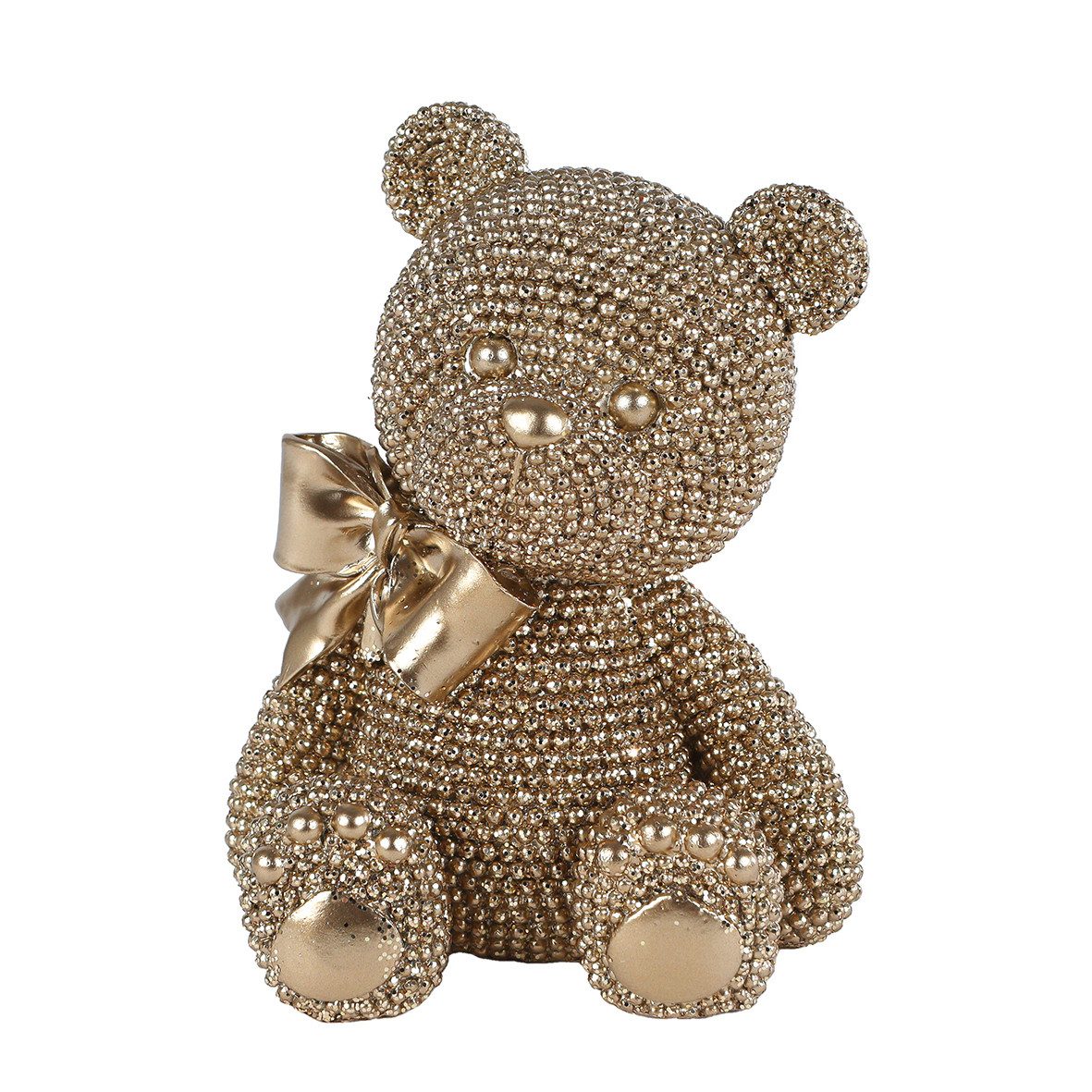 Macosa Home Dekofigur Teddy Gold 13 cm Glitzernde Bär Figur Polystone (Deko günstig online kaufen