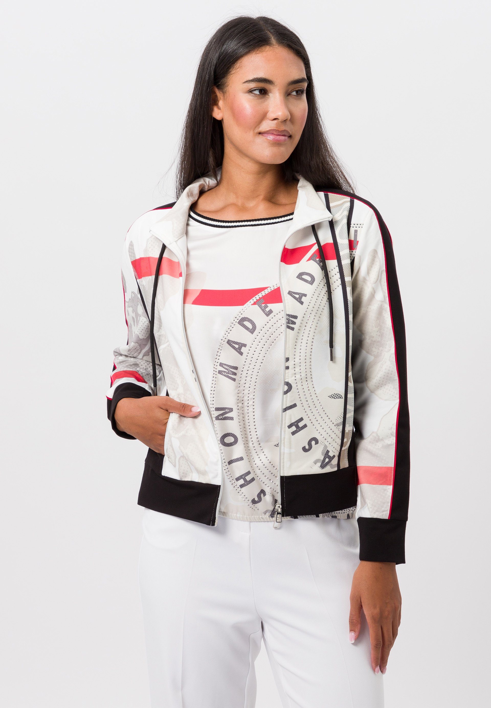 Kurzjacke mit Tunnelzug-Stehkragen