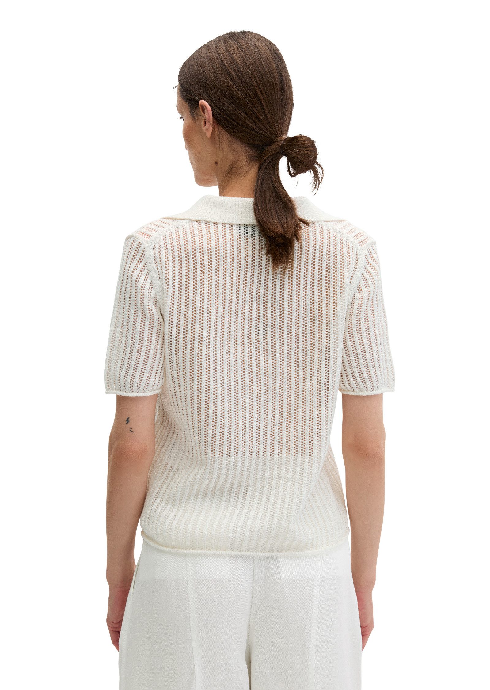 Marc O'Polo Polokragenpullover aus Bio-Baumwolle-Leinen-Mix