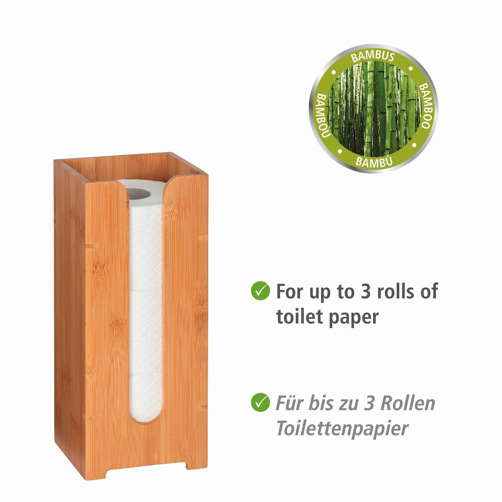 WENKO Toiletten-Ersatzrollenhalter Bambusa, aus Bambus – Bild 2 von 5