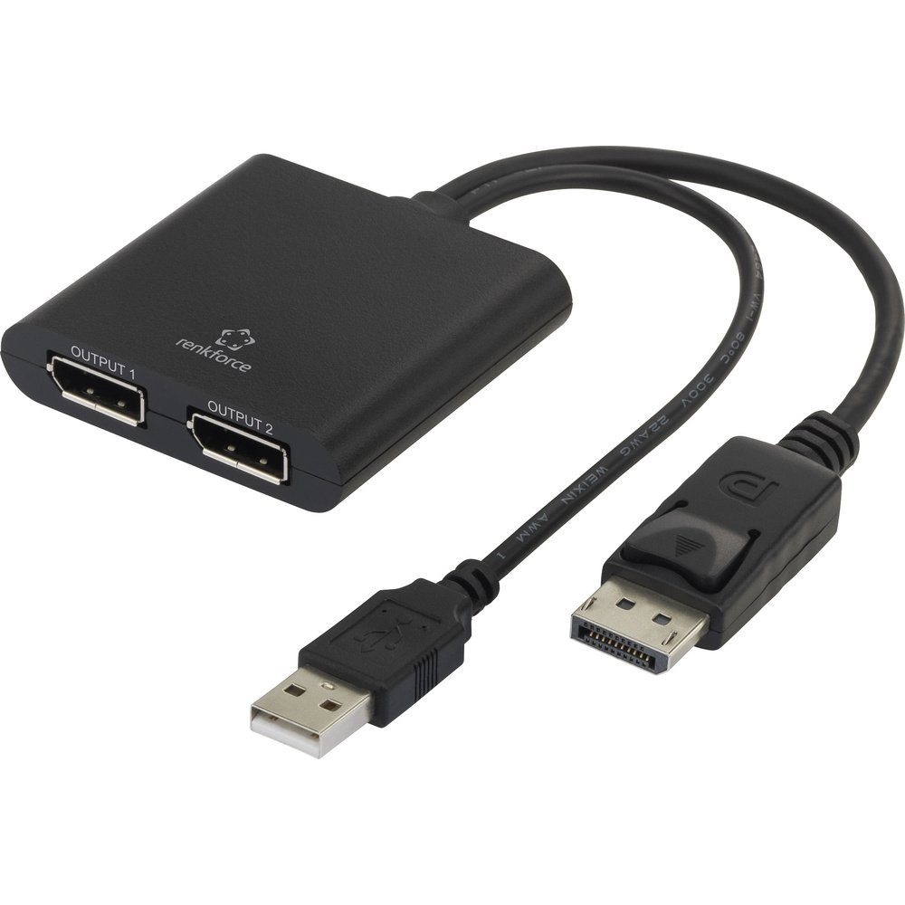 Renkforce RF-4758087 DisplayPort Adapter [1x DisplayPort Stecker - 2x TV-Adapter