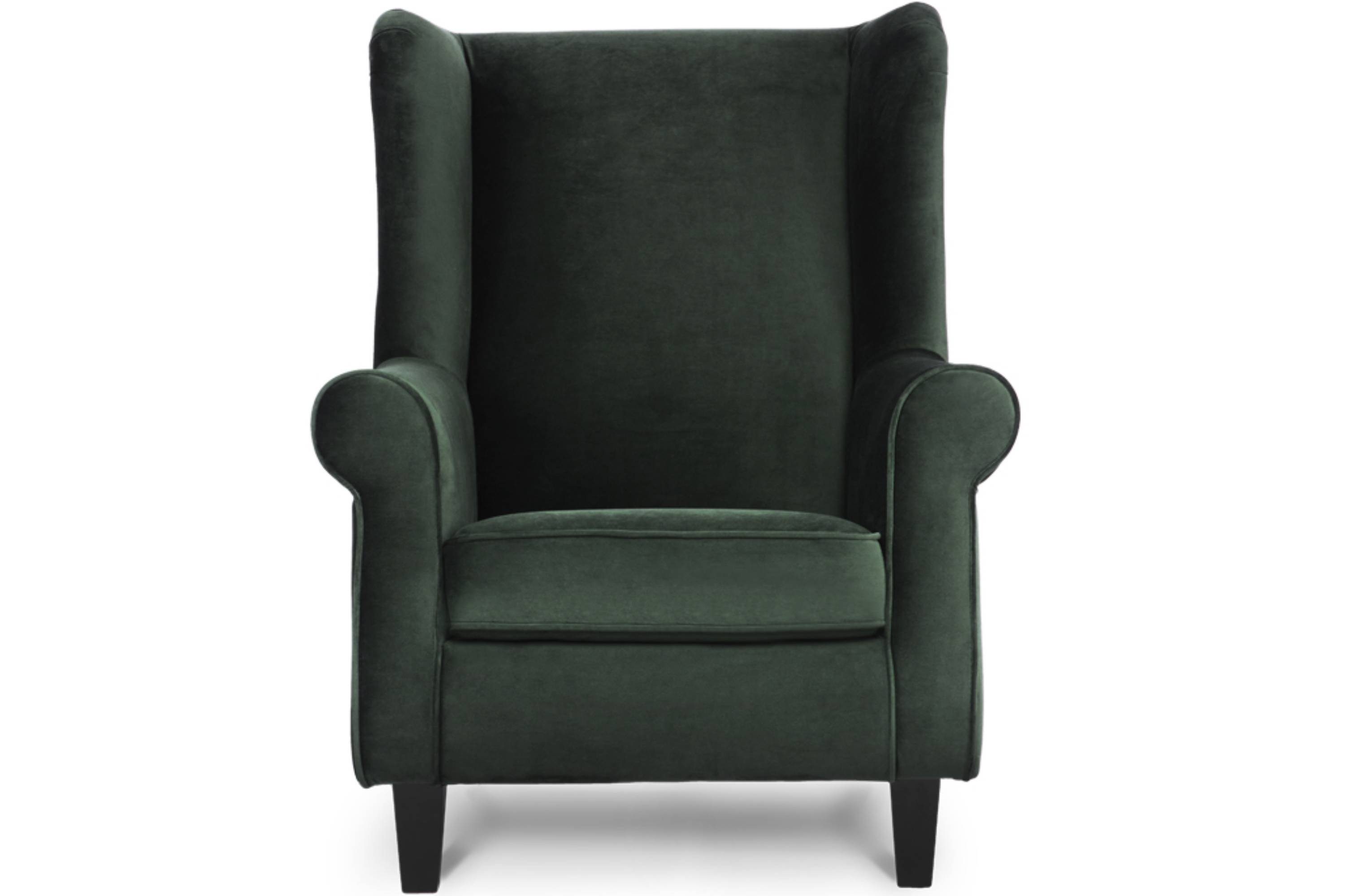 Sessel, Gepolsterter Sessel in der mit Federn Konsimo Massivholzbeine MILES mit Ohrensessel Sitzfläche, Armlehnen,