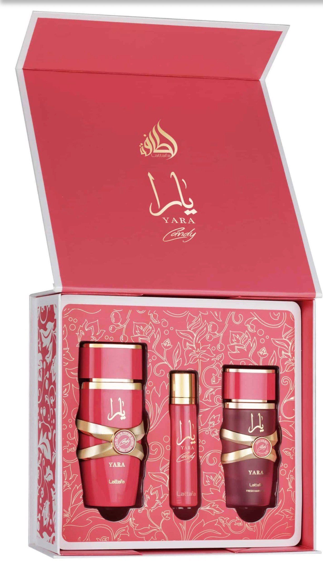 Lattafa Eau de Parfum Yara Candy Gift Set, Khamrah Geschenk, New Launch, 3-tlg., Alltagstauglich, Made in U.A.E