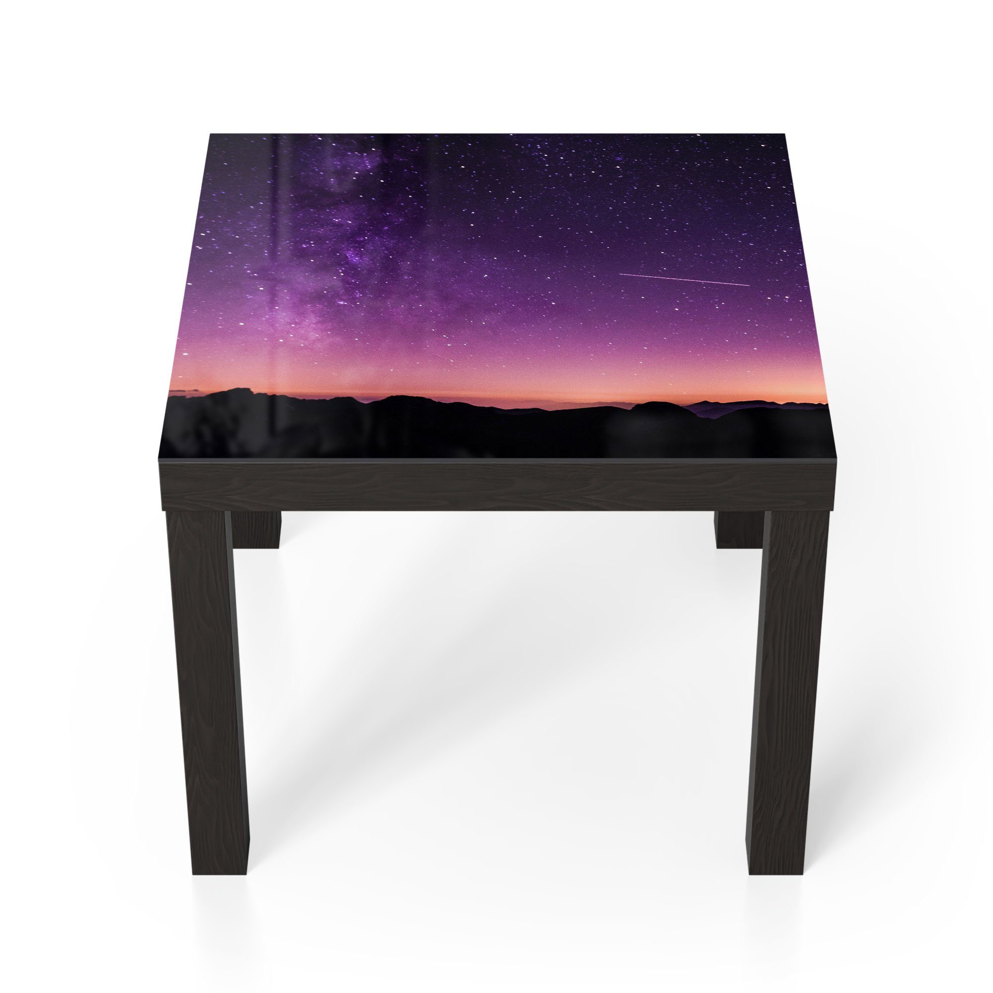 DEQORI Couchtisch 'Purpurroter Nachthimmel', Glas Beistelltisch Glastisch modern Schwarz | Couchtische