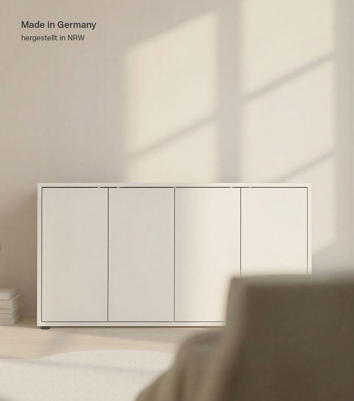 mokebo Sideboard Die Horizontale, Wohnzimmerschrank, Kommode, Beistellschrank, Anrichte in kaschmir