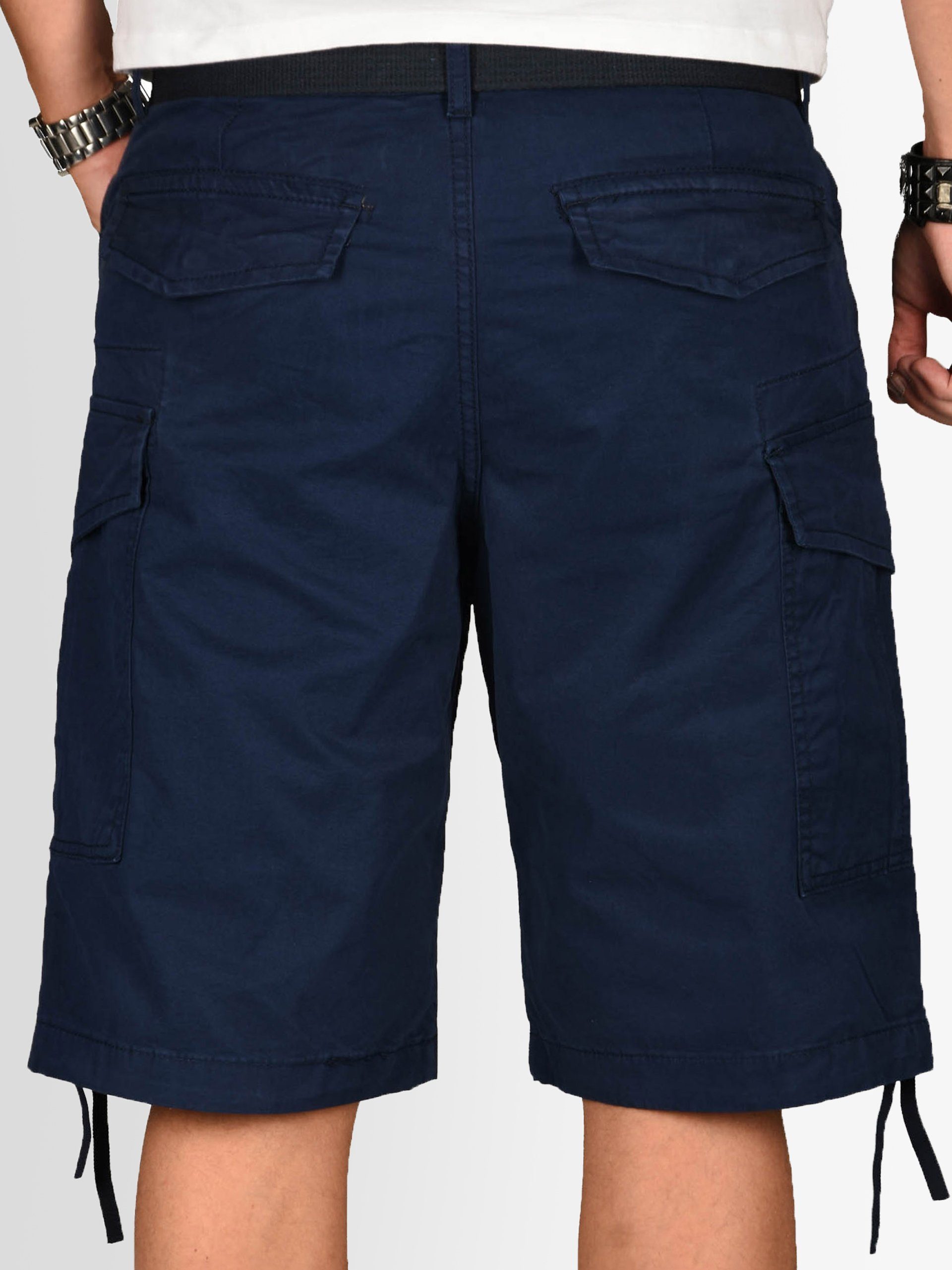 passendem Alessandro Cargoshorts inklusive Gürtel Navy ASLeon Salvarini