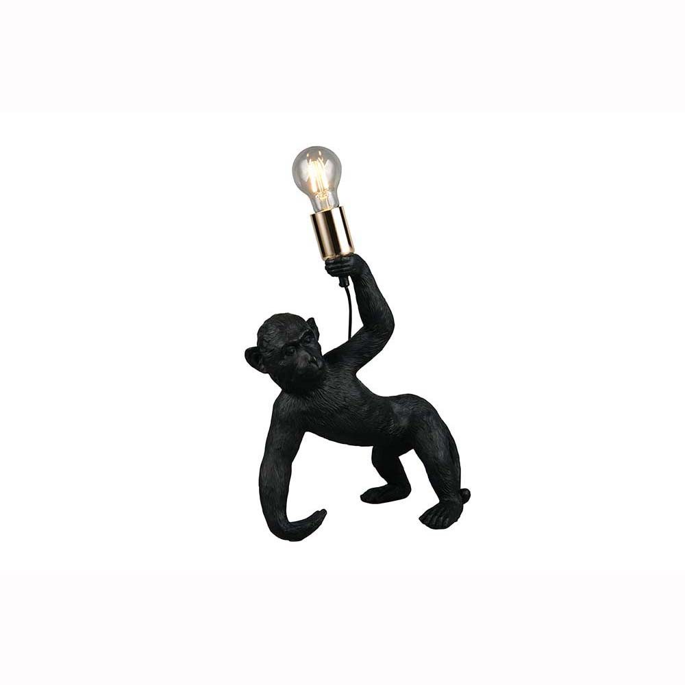 Reality Leuchten, Leuchtmittel nicht inklusive, Tischleuchte Affenlampe Dekofigur schwarz Kunststoff E27