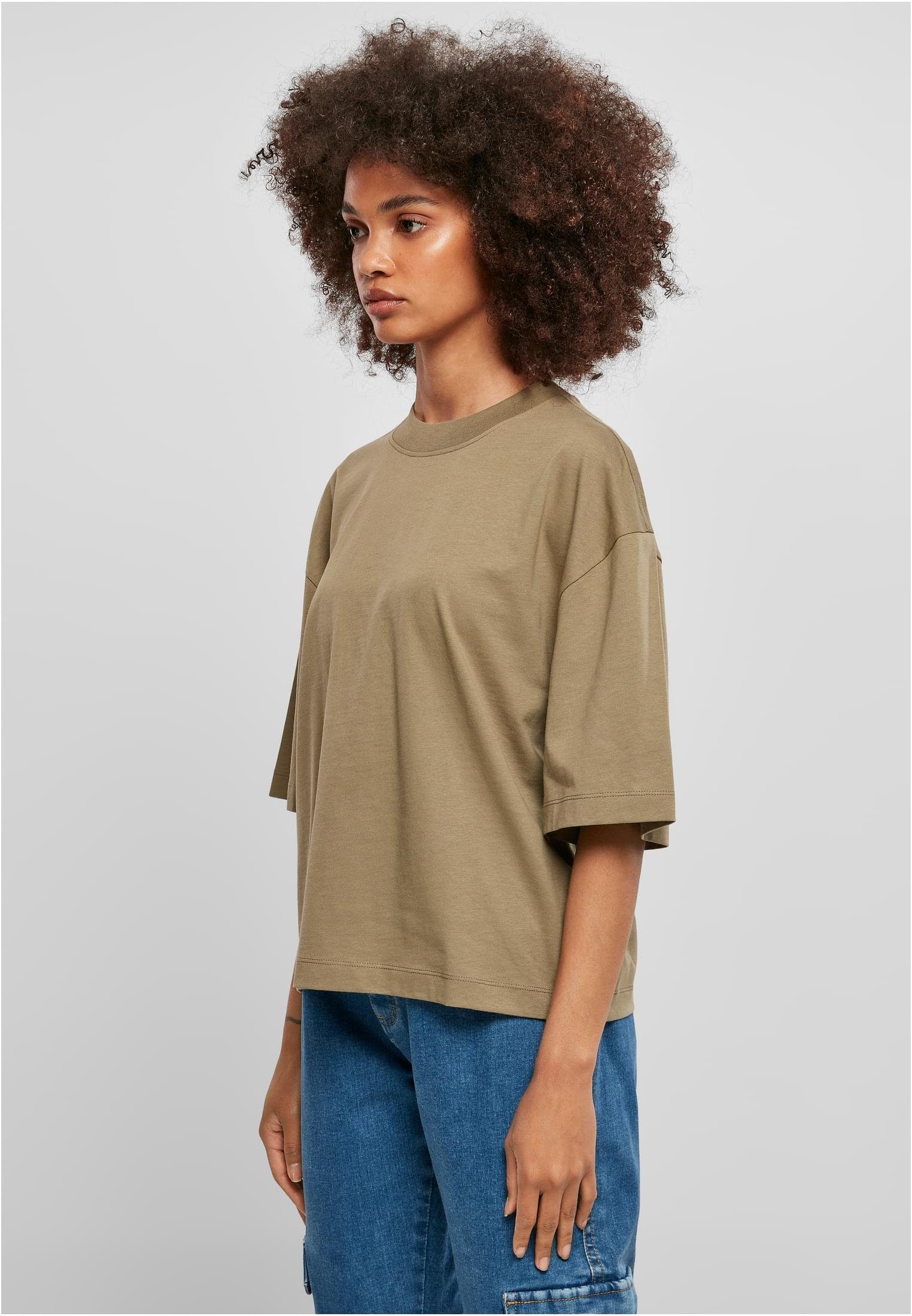 URBAN Ladies khaki Tee Oversized Organic (1-tlg) CLASSICS Damen T-Shirt