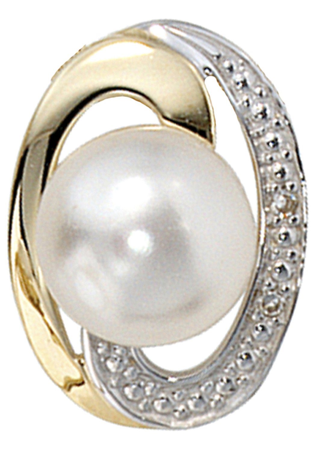 Perlenanhänger Anhänger 13 mm mit Süßwasser-Zuchtperle