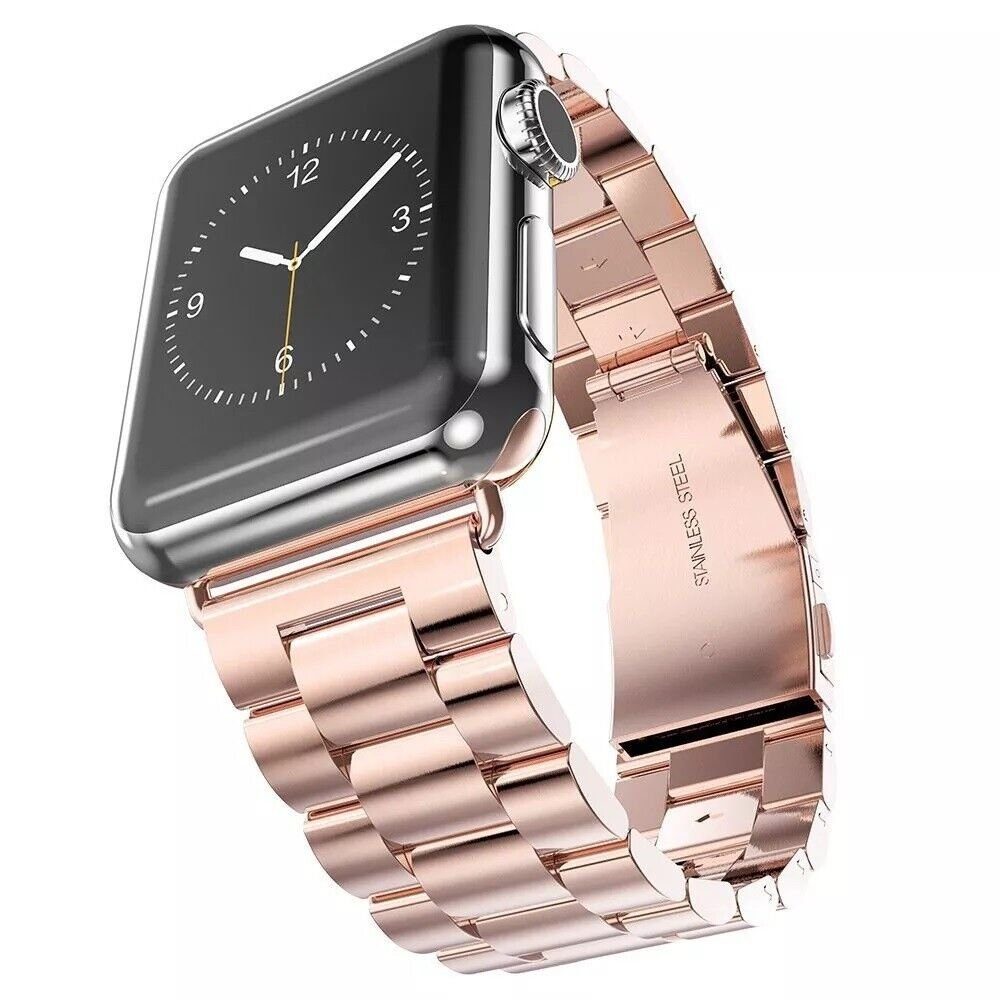 Widmann-Shop Smartwatch-Armband Apple Watch Armband Band Ersatz Edelstahl Serie 3 4 5 6 7 8 SE 38-49mm Rose Gold