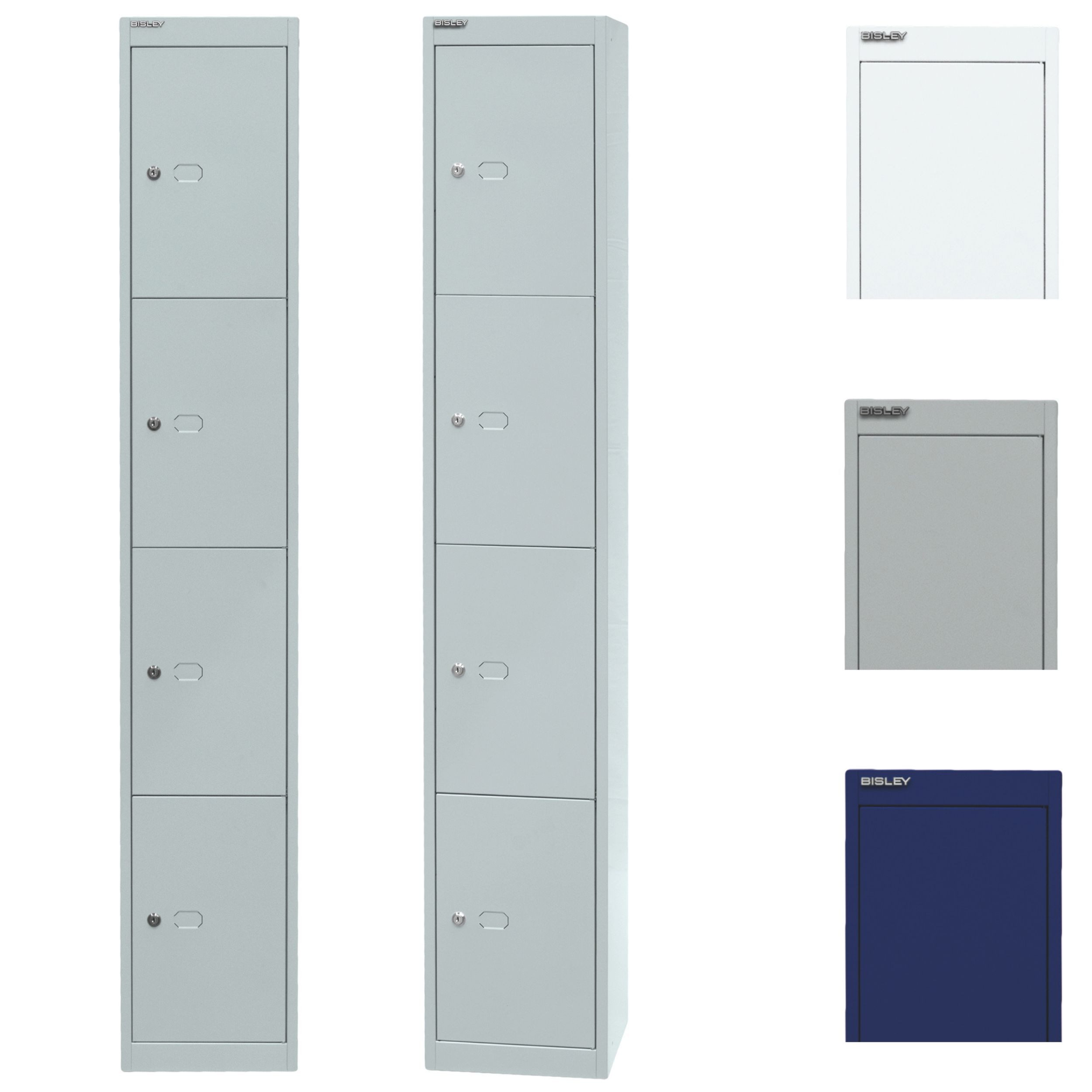 Bisley Spind Garderobenschrank Office in Lichtgrau - Maße: H 180 x B 31 x T 31 cm