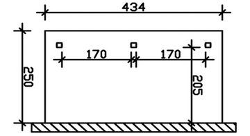 Skanholz Terrassendach Rimini, BxT: 434x250 cm, Bedachung Doppelstegplatten, 434 cm Breite, verschiedene Tiefen