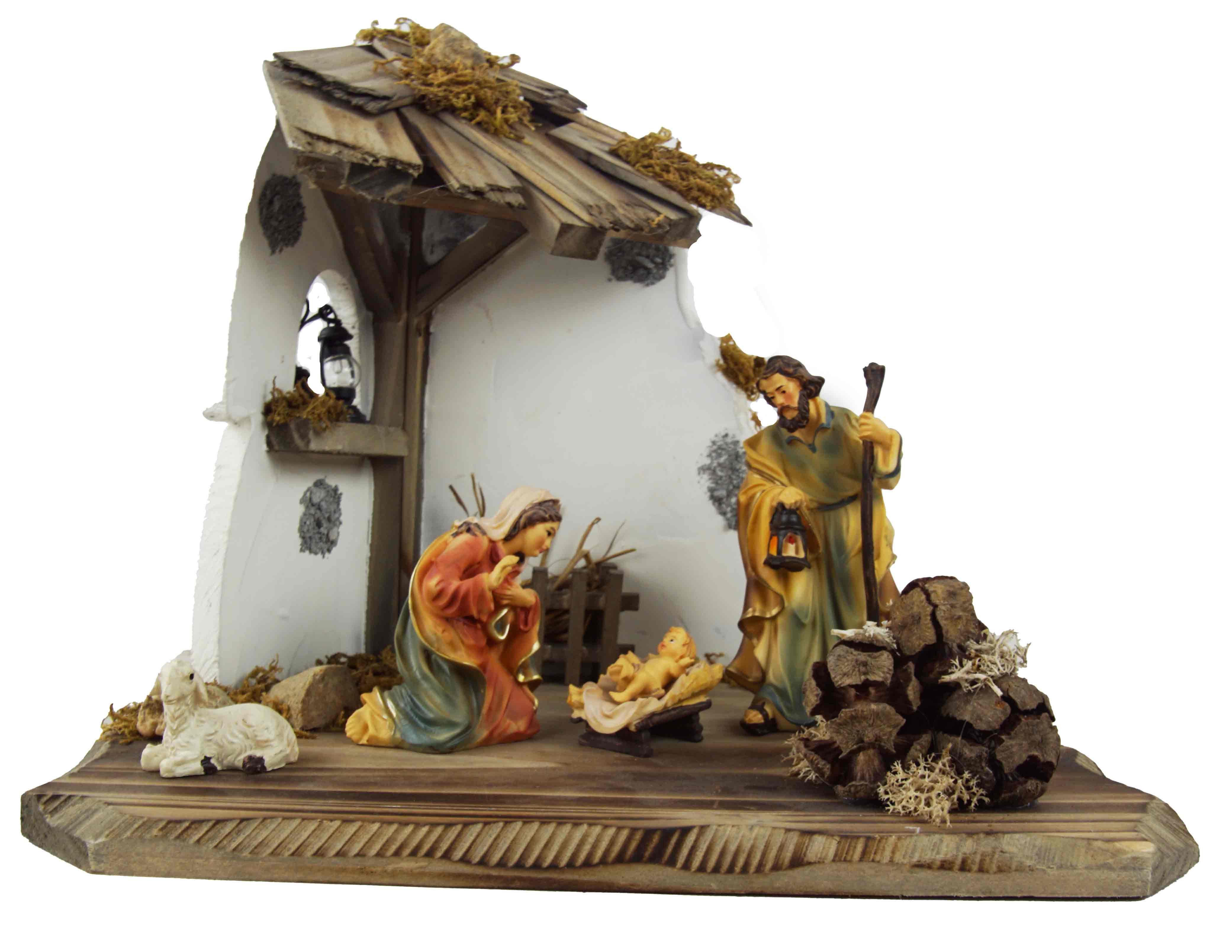 Krippenursel Krippe Weihnachtskrippe Raitenberg inkl. heiliger Familie K001-01 (1-tlg), handbemalte Figuren