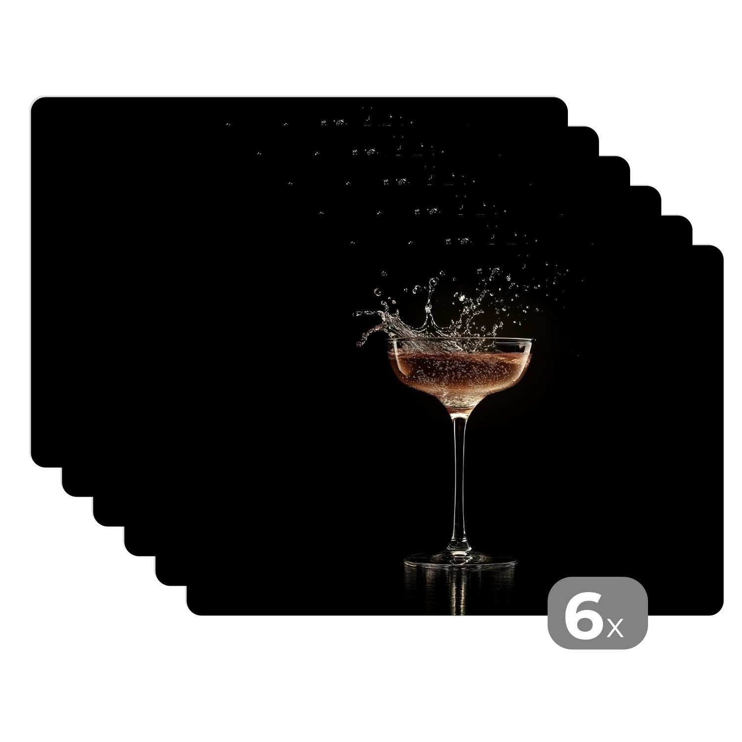 MuchoWow Platzset Cocktail - Schwarz - günstig online kaufen
