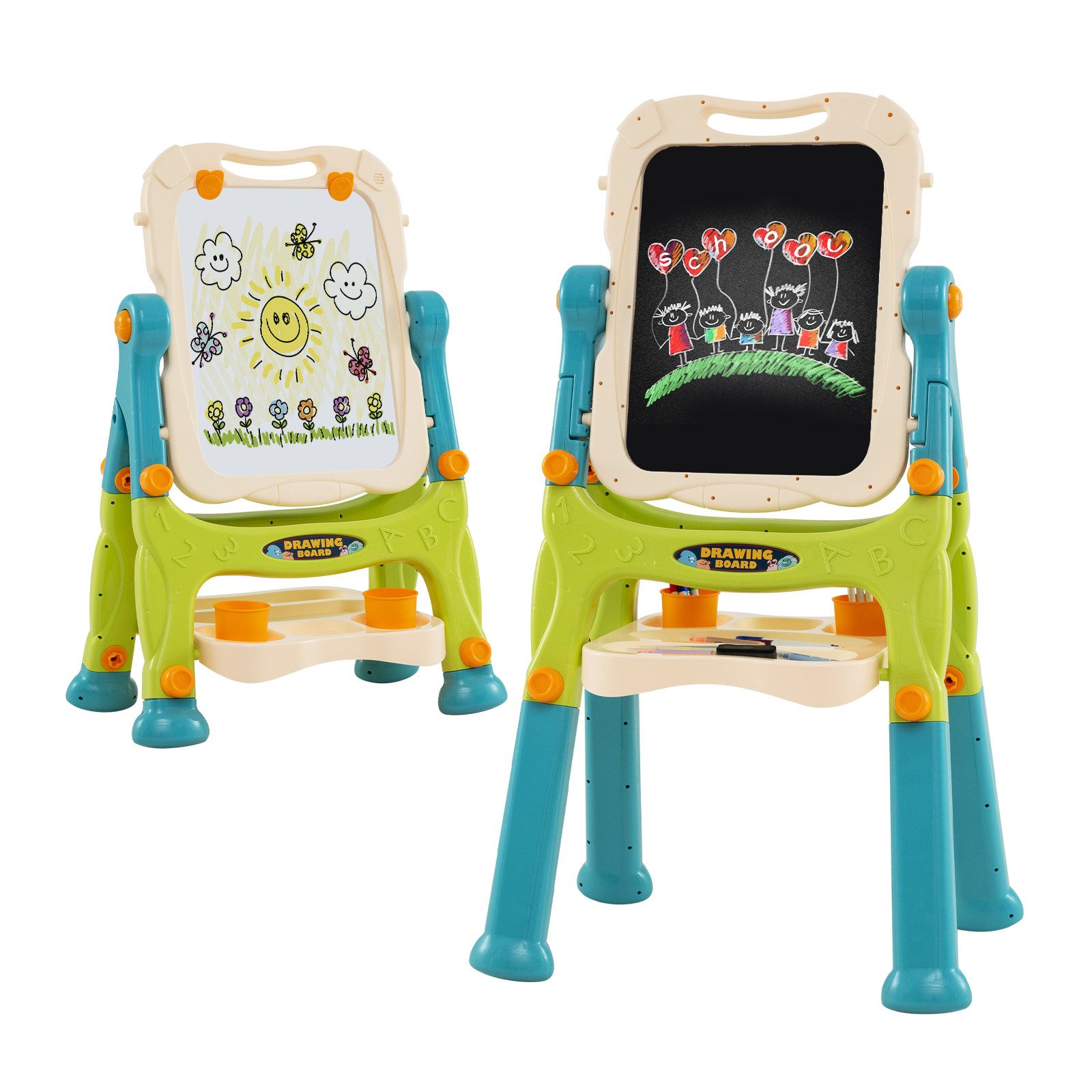 COSTWAY Standtafel, Kinder Staffelei, Doppelseitige höhenverstellbar, magne günstig online kaufen