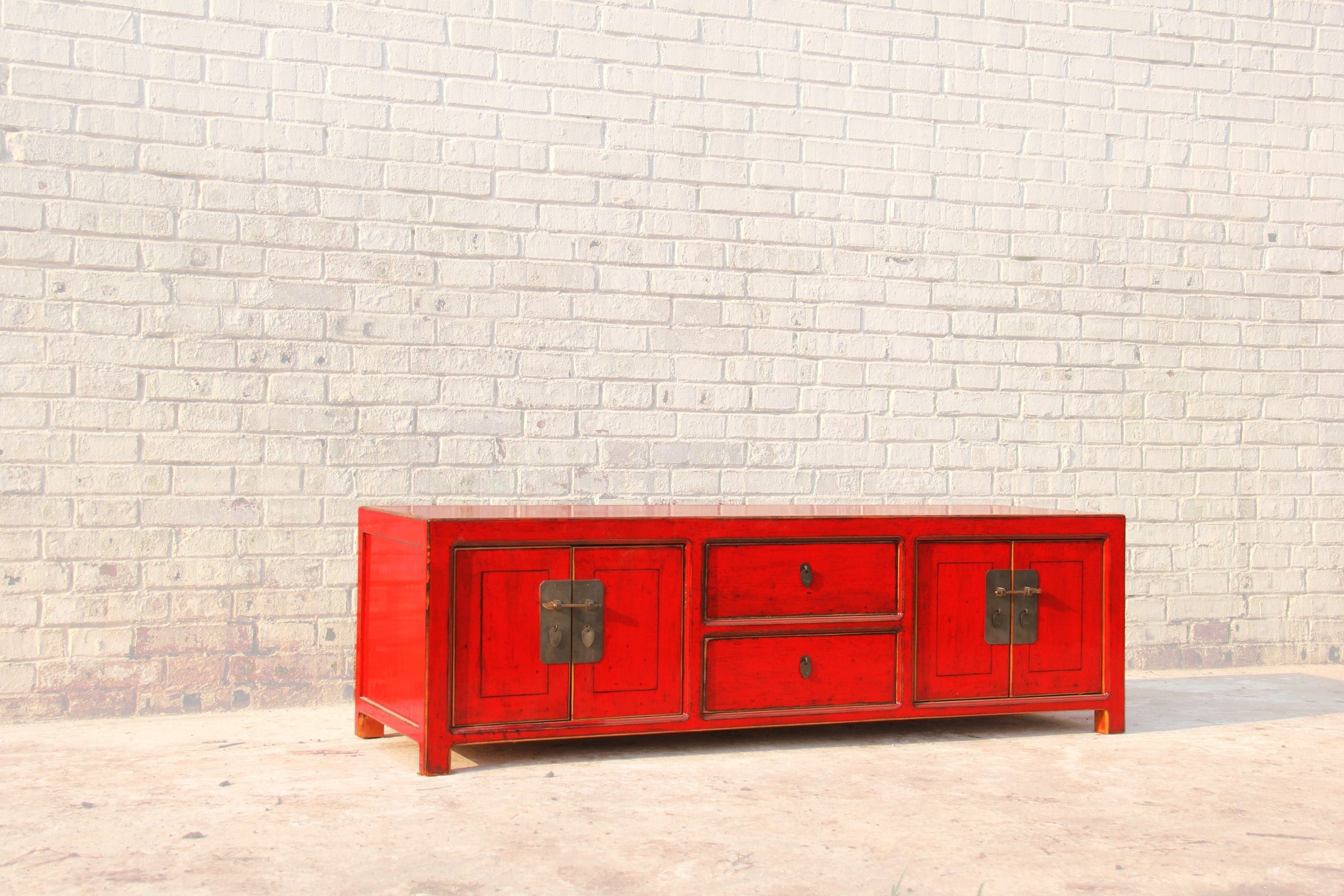 Luxury-Park-Direct Kommode China Lowboard aus massivem Naturholz