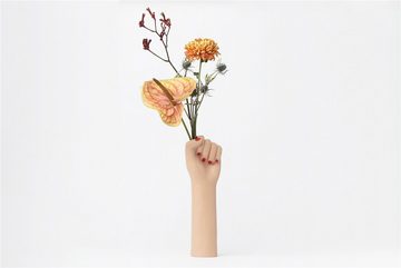 DOIY Dekovase Girl Power Big Braun Vase Hand Faust (Keramik, 1 St., matte Oberfläche), bestens geeignet für einzelne langstilige Blumen