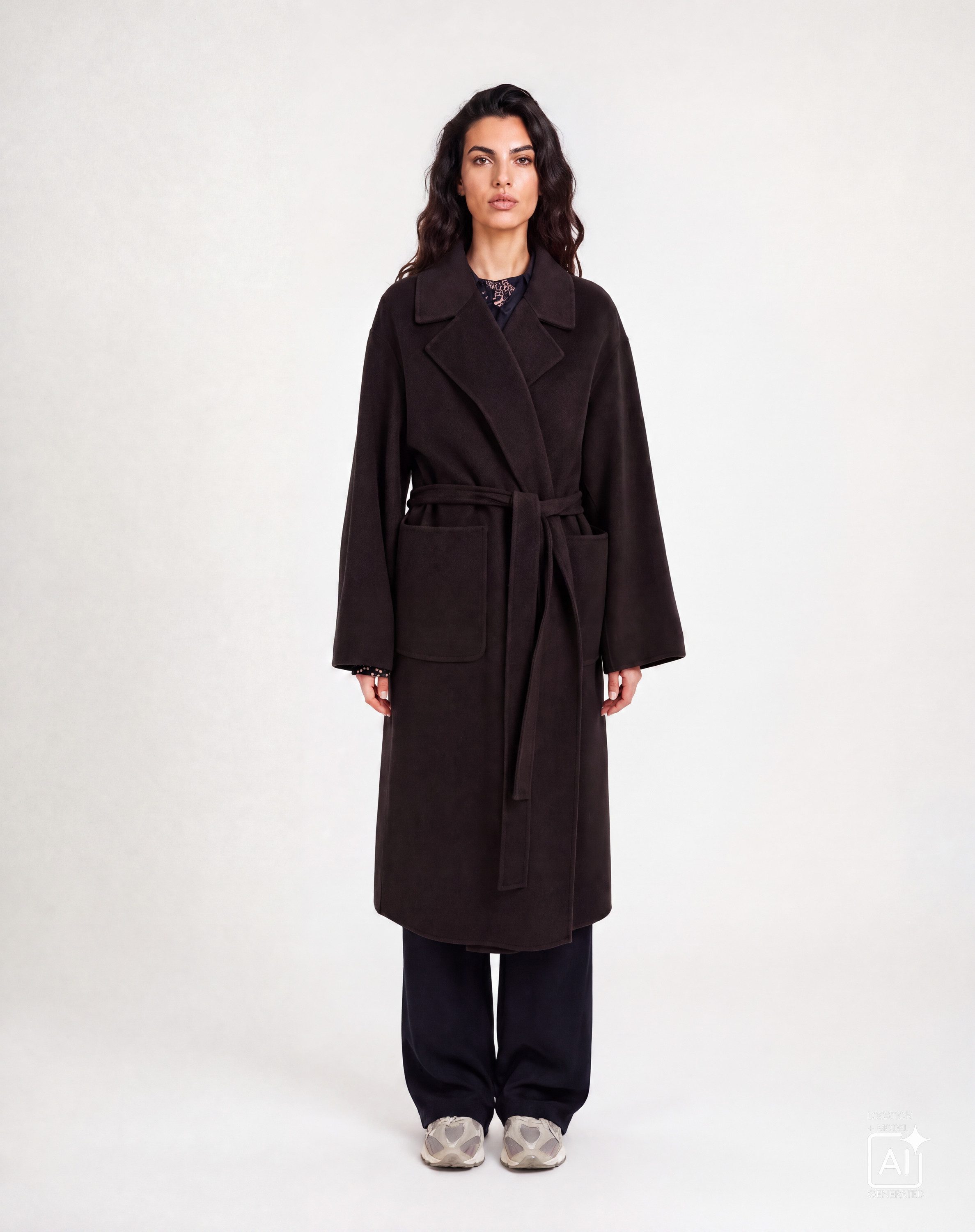 Milano Italy Wintermantel mit Reverskragen und aufgesetzten Taschen