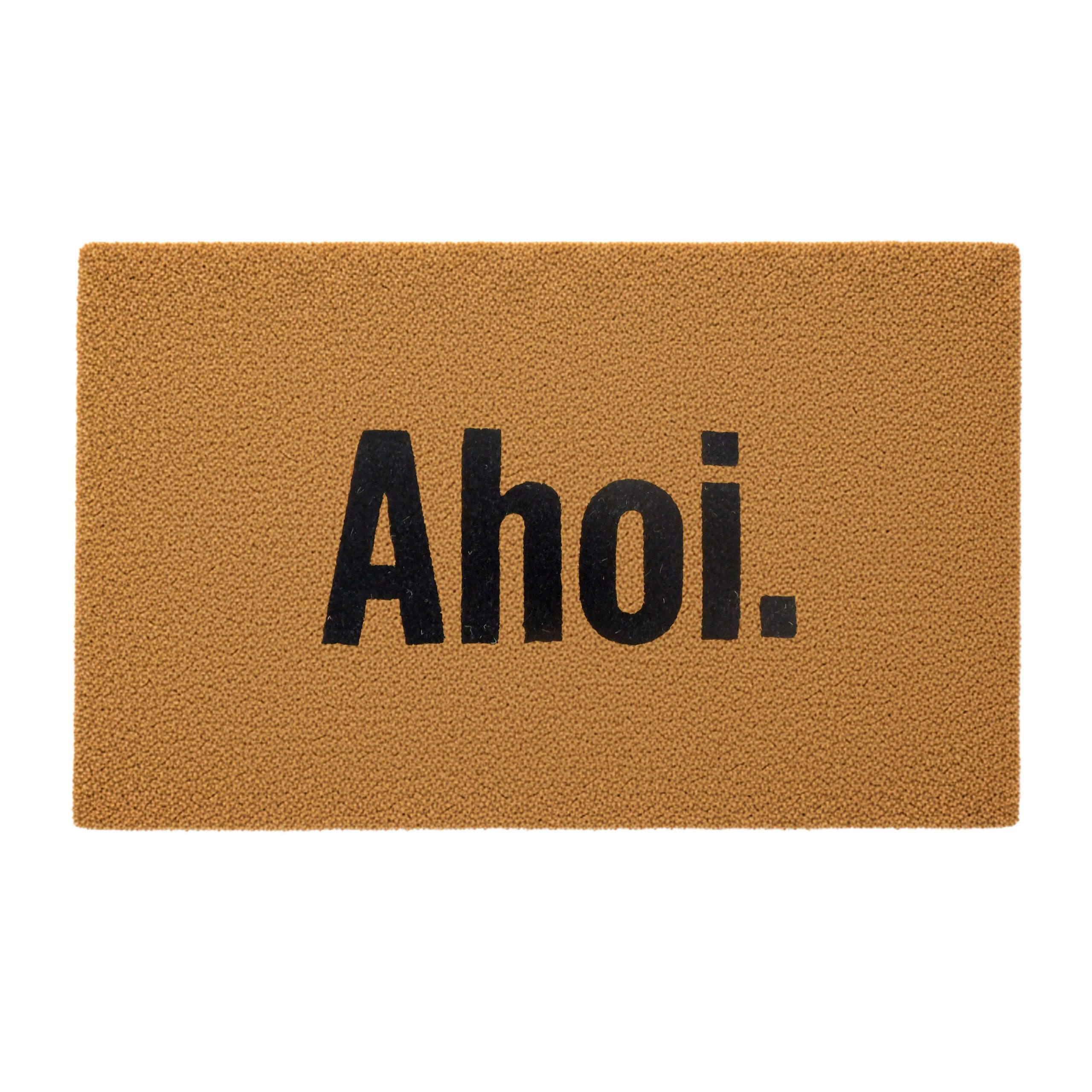 relaxdays Fußmatte Kokos Fußmatte Willkommen 80x50 cm, rechteckig, Höhe: 15 mm, D