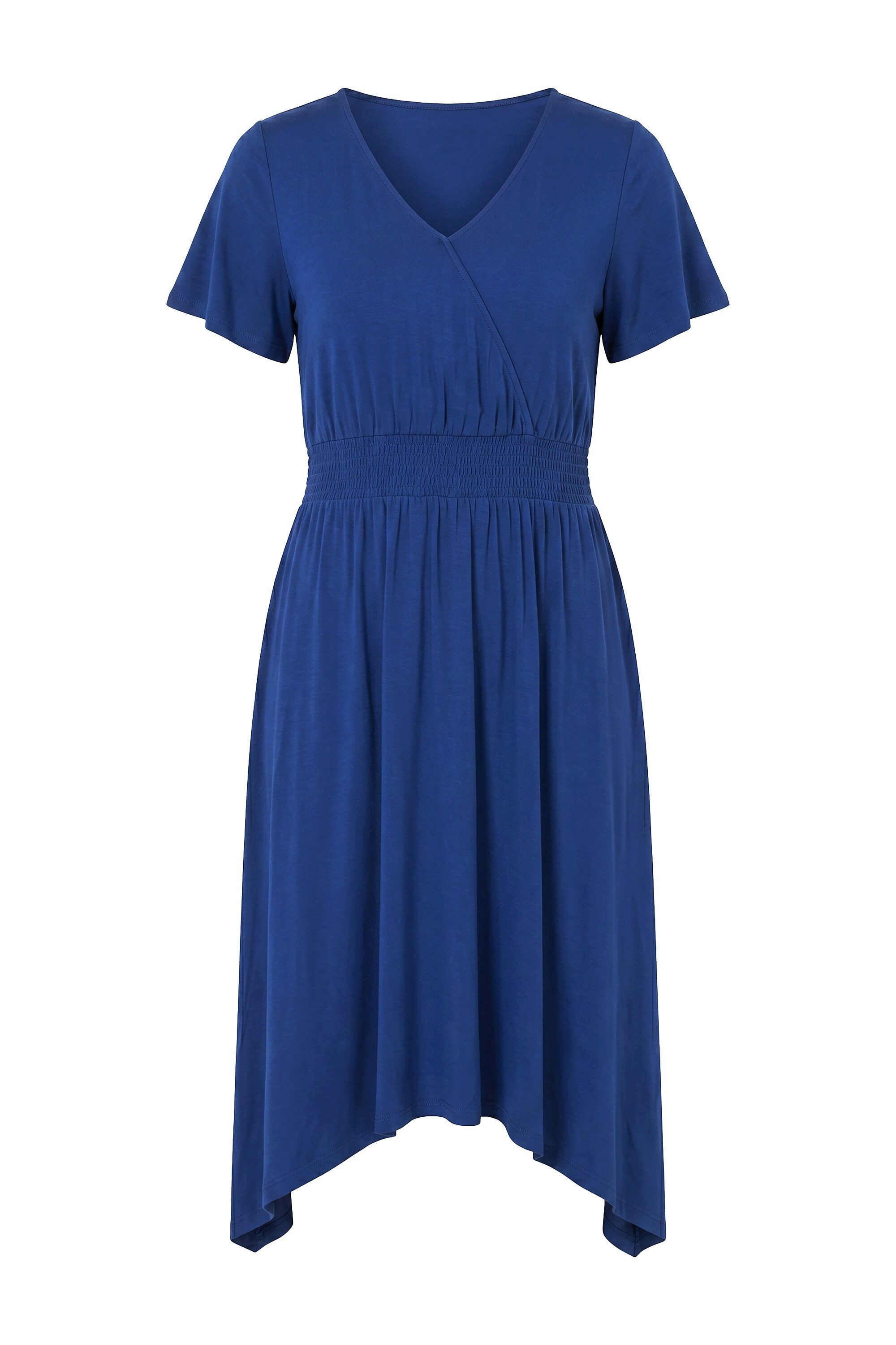 Angel of Style Jerseykleid Midi-Jerseykleid A-Linie Zipfelsaum Flügelärmel