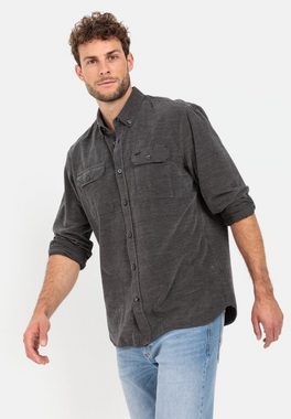 camel active Langarmhemd aus gebrochenem Kord Button-Down