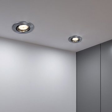 etc-shop LED Einbaustrahler, Leuchtmittel nicht inklusive, Einbauspots Deckenspot Deckenleuchte 30° schwenkbar schwenkbar Dimmbar