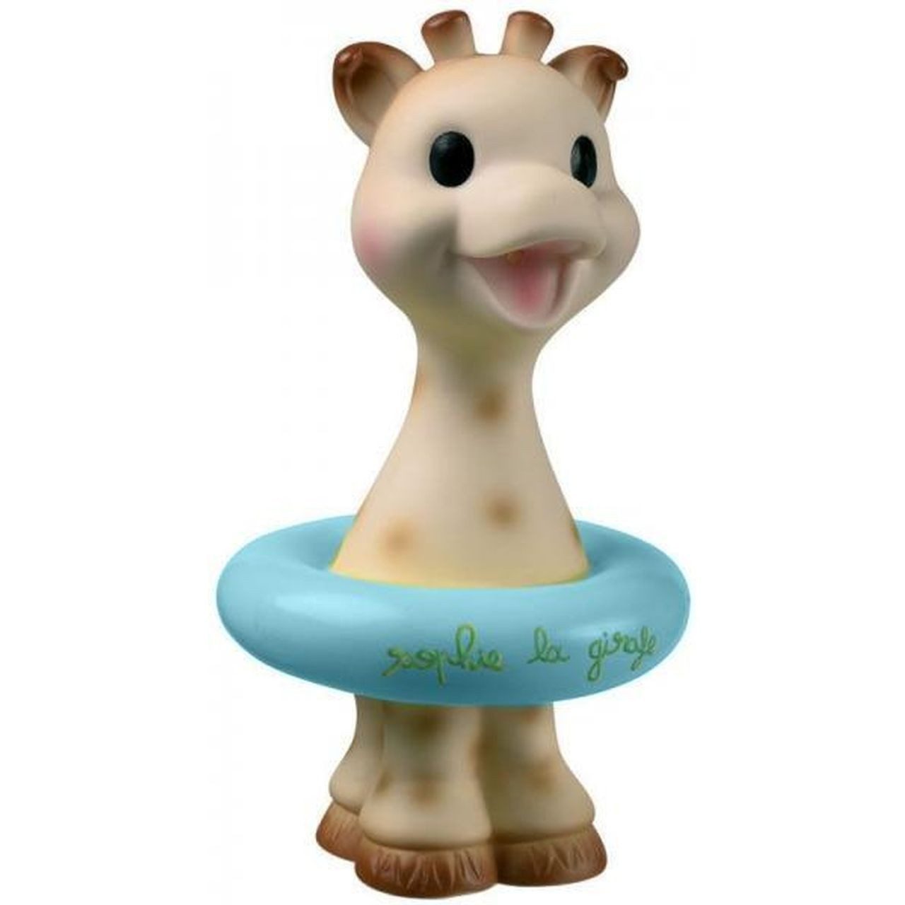 SOPHIE LA GIRAFE Badespielzeug Giraffe mit blauem Schwimmring schwimmend Fontäne ab 6 Monate