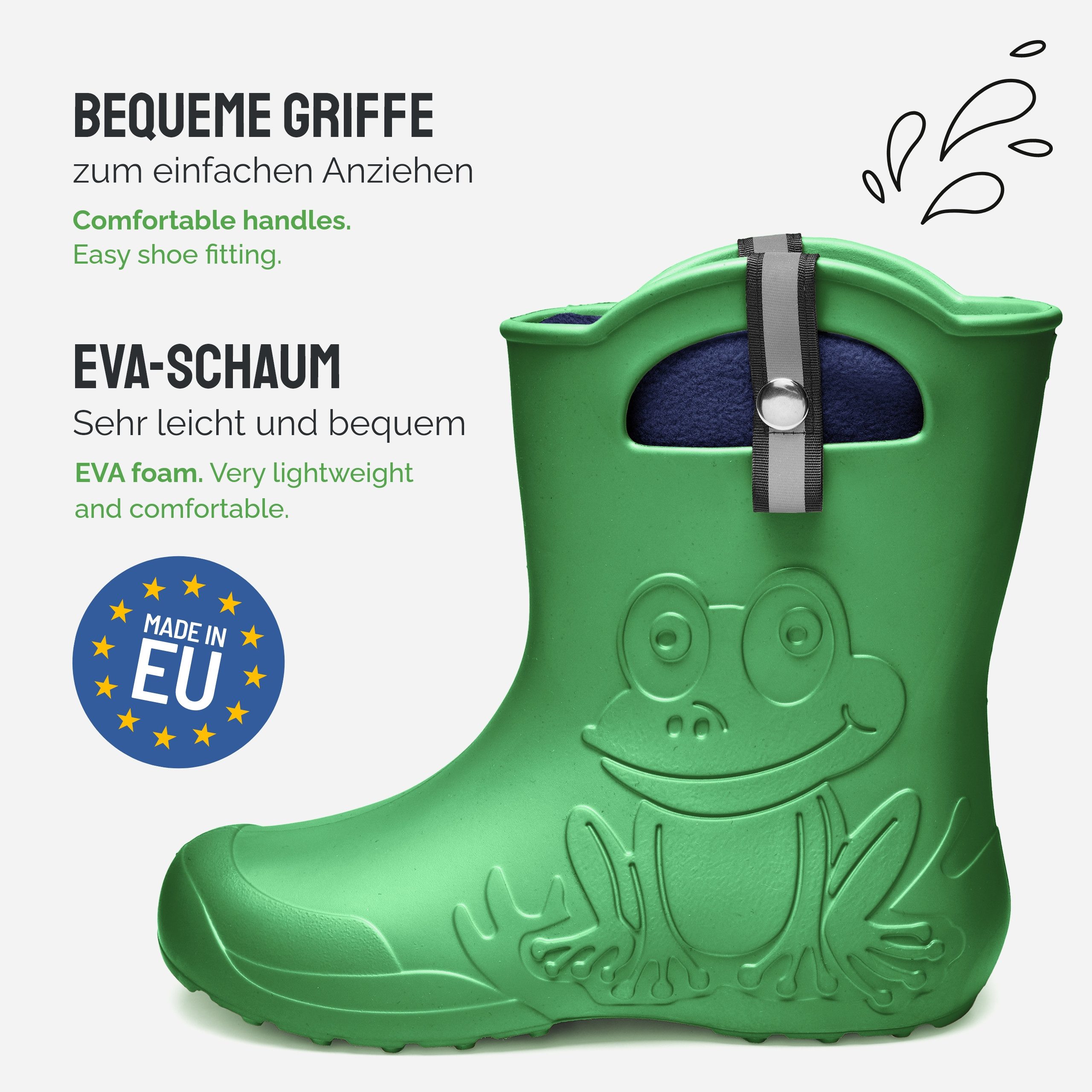 Ladeheid Damen federleichte EVA Gummistiefel Regenschuhe gefüttert LA-CA-23 Gummistiefel