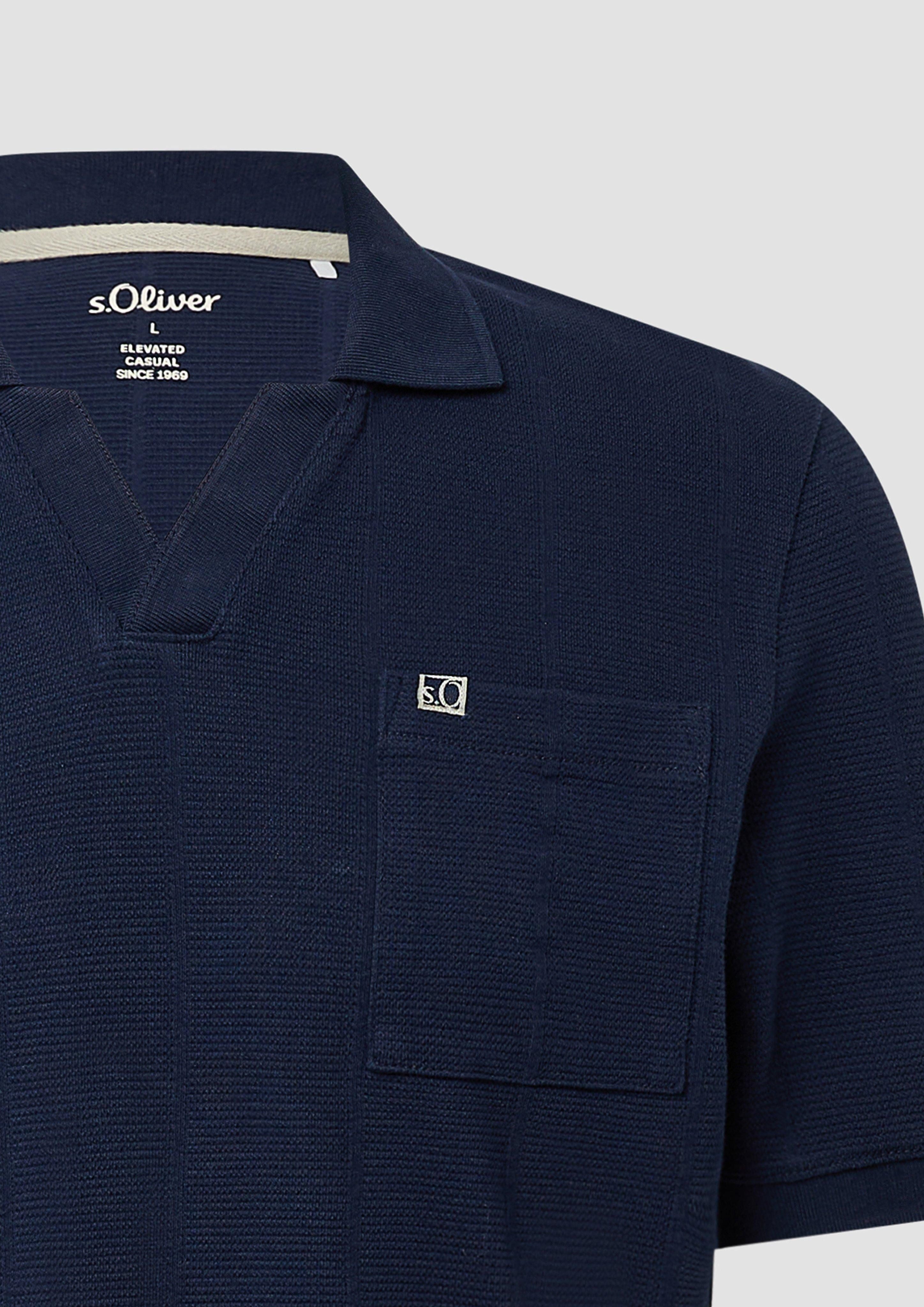 s.Oliver Kurzarmshirt Poloshirt mit Struktur-Streifen und günstig online kaufen