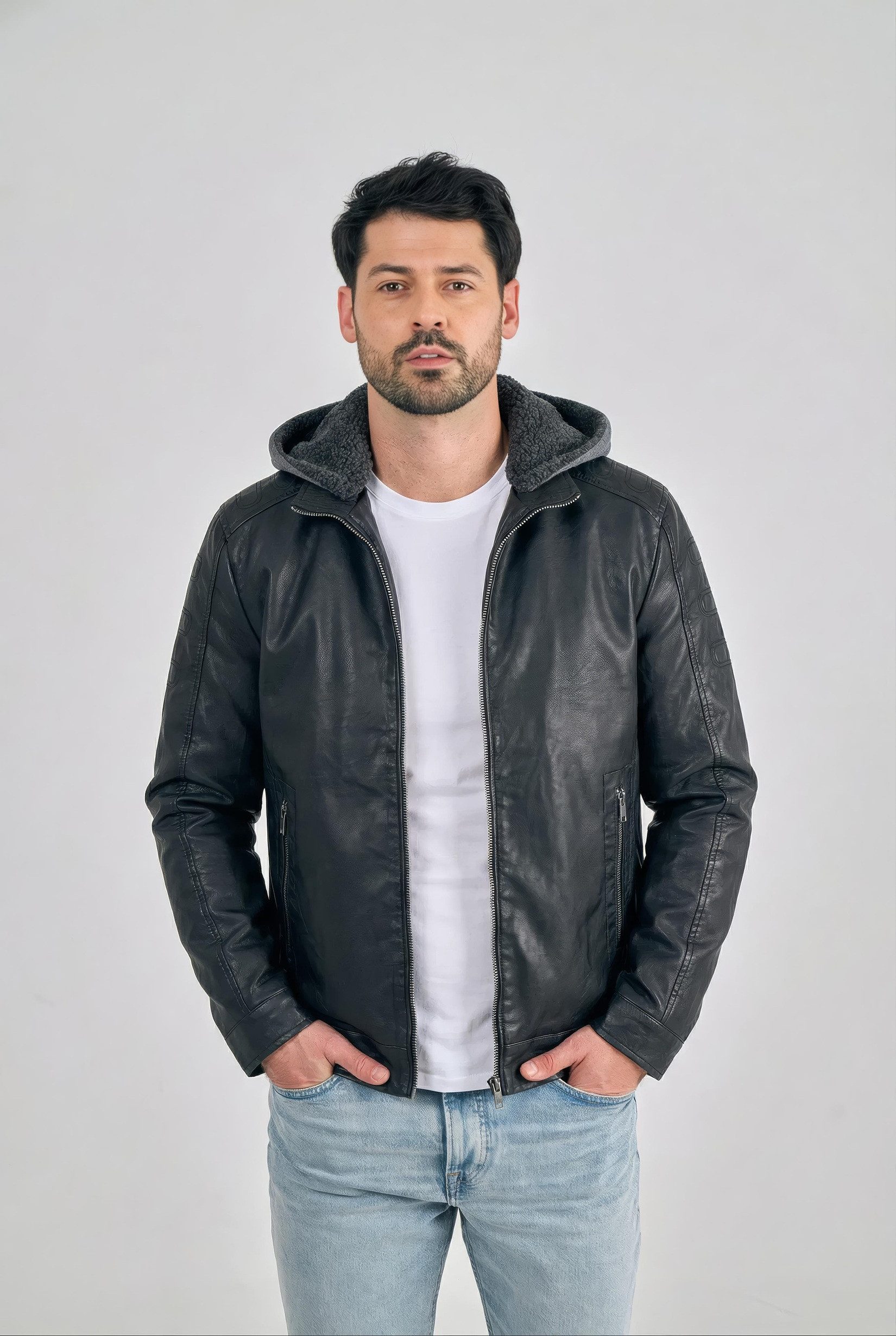 Freaky Nation Lederimitatjacke T-Sero-L