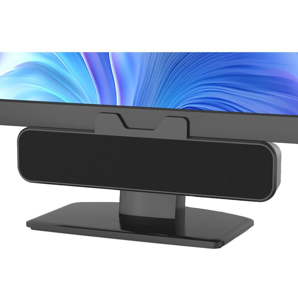 TUWENA PC-Lautsprecher mit USB Plug-and-Play, Bass Speaker mit Monitor Klemme PC-Lautsprecher (One-Touch-Stummschaltmikrofon, Stereo und Bass, kompatibel Mac, Laptop)