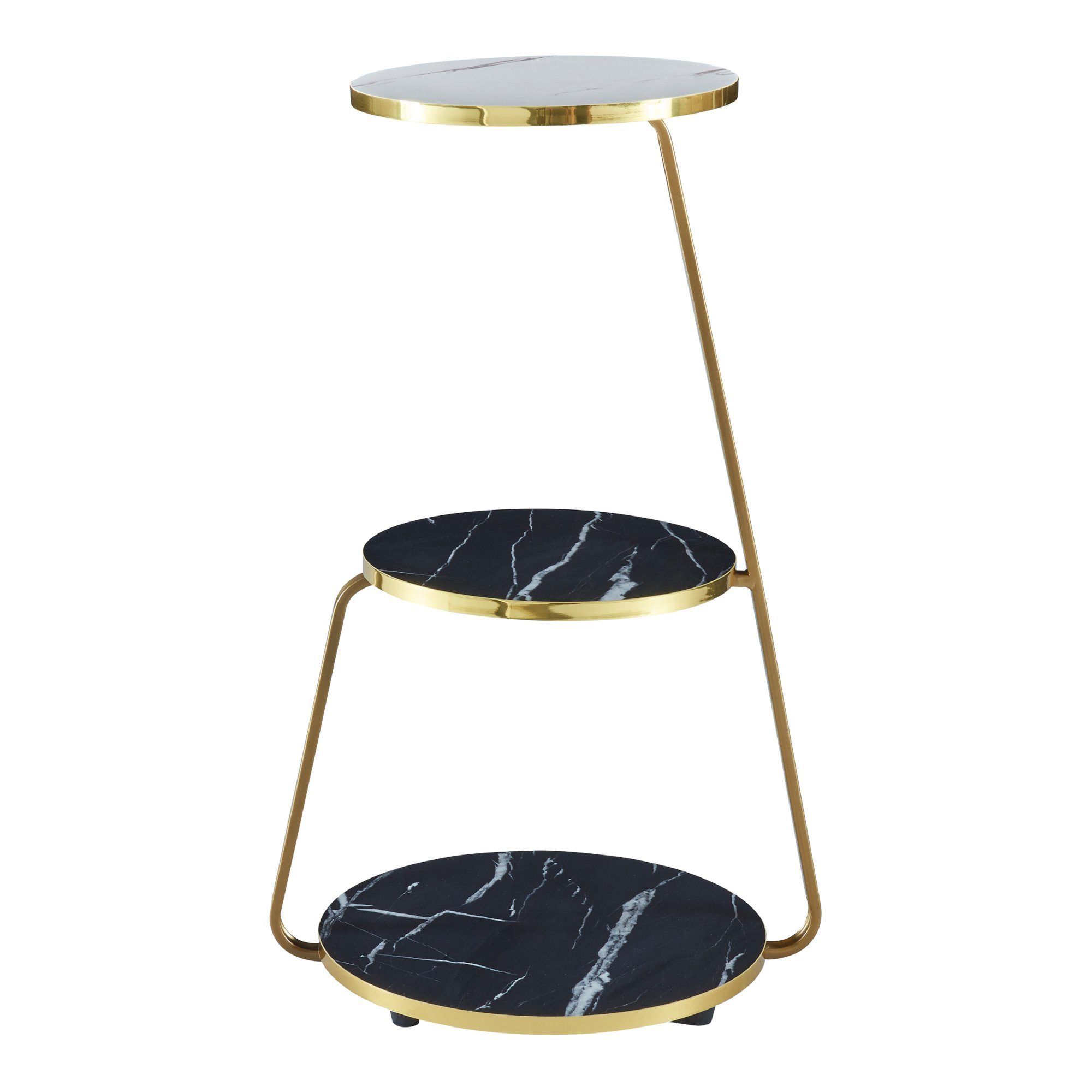 en.casa Beistelltisch, »Sipoo« Sofatisch mit 3 Ebenen 74x46x37cm Marmor Sch günstig online kaufen