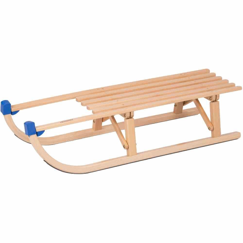 Schlitten Holz-Faltschlitten Davos 100 cm klappbar robust Verletzungsschutz Wint