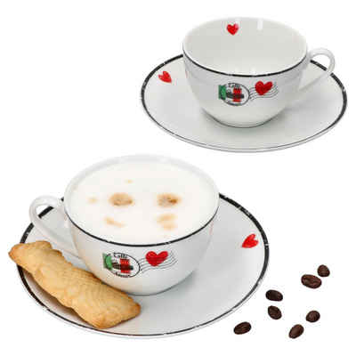 Ritzenhoff & Breker Becher 4tlg Set Caffee Amore Cappuccinotasse + Untertasse 200ml Cafe