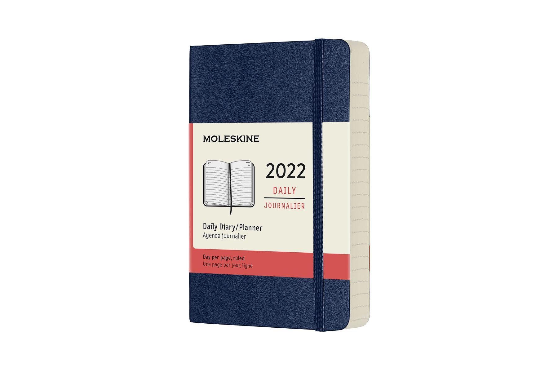 MOLESKINE Terminkalender Moleskine 12 Monate Tageskalender 2022 Pocket/A6, Saphir