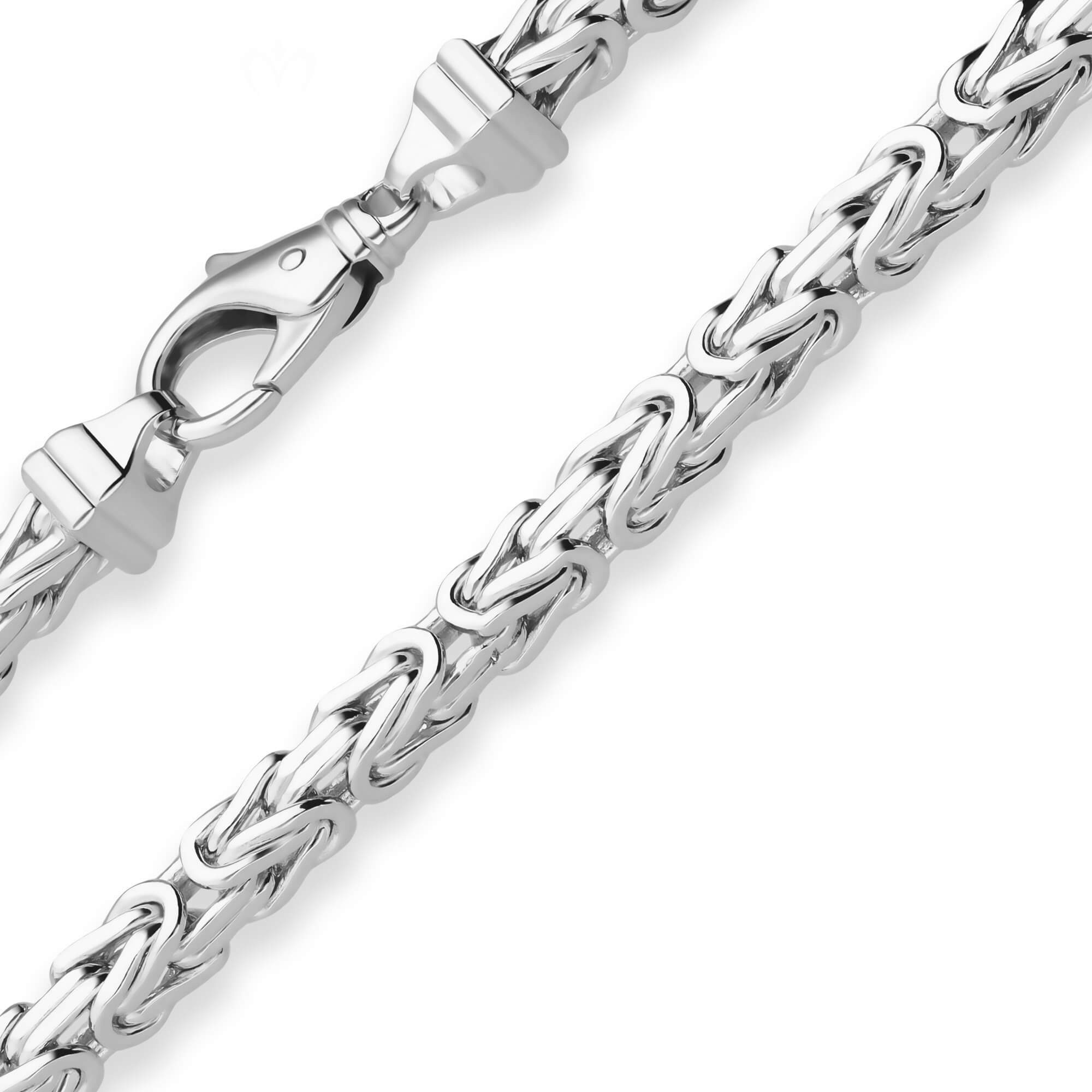 Schmuck Krone Königsarmband 5,1mm Armband Königskette aus 925 Silber 23cm, Silber 925