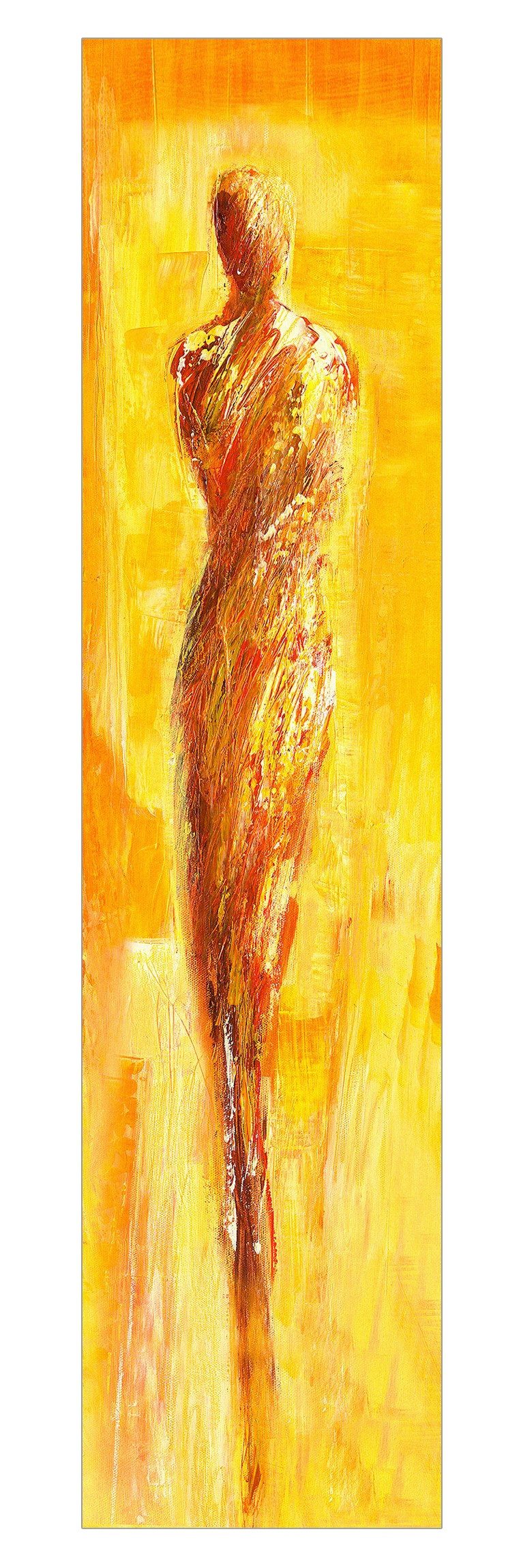 Bilderdepot24 Schiebegardine modern Flächenvorhang blickdicht Figur in Gelb (1 St), halbtransparent, Wohnzimmer große Flächengardine lichtdurchlässig für Klemm-System