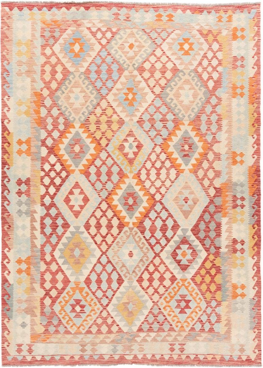 Orientteppich Kelim Afghan 210x292 Handgewebter Orientteppich, Nain Trading, rechteckig, Höhe: 3 mm