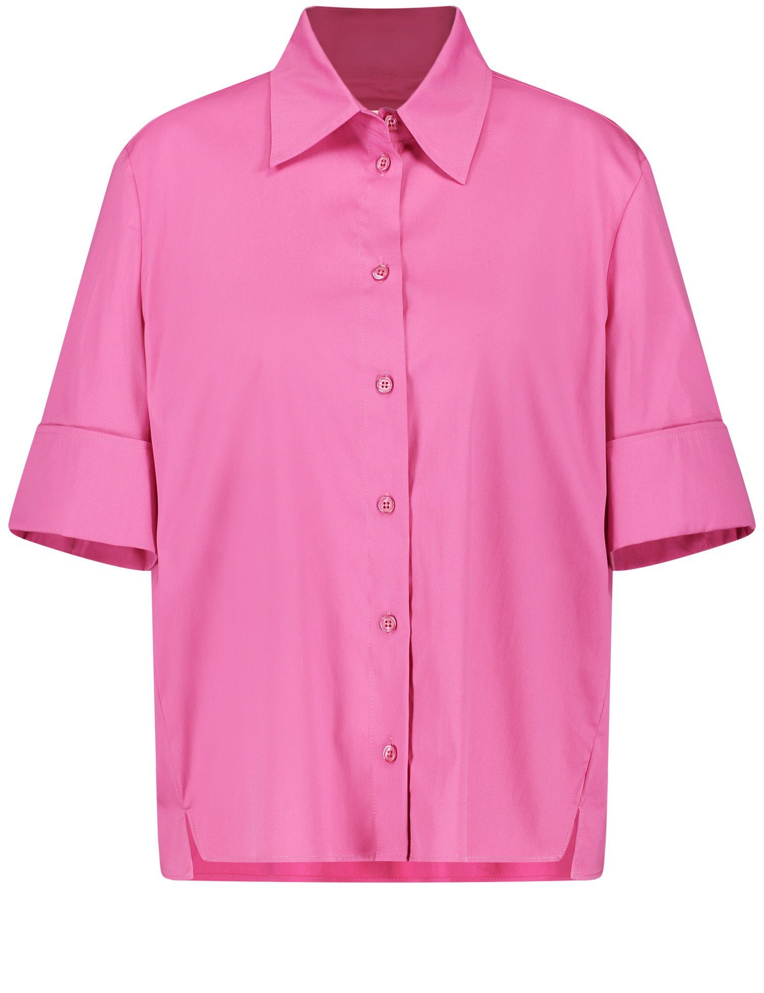 Klassische Bluse Halbarmbluse mit Ärmelaufschlag