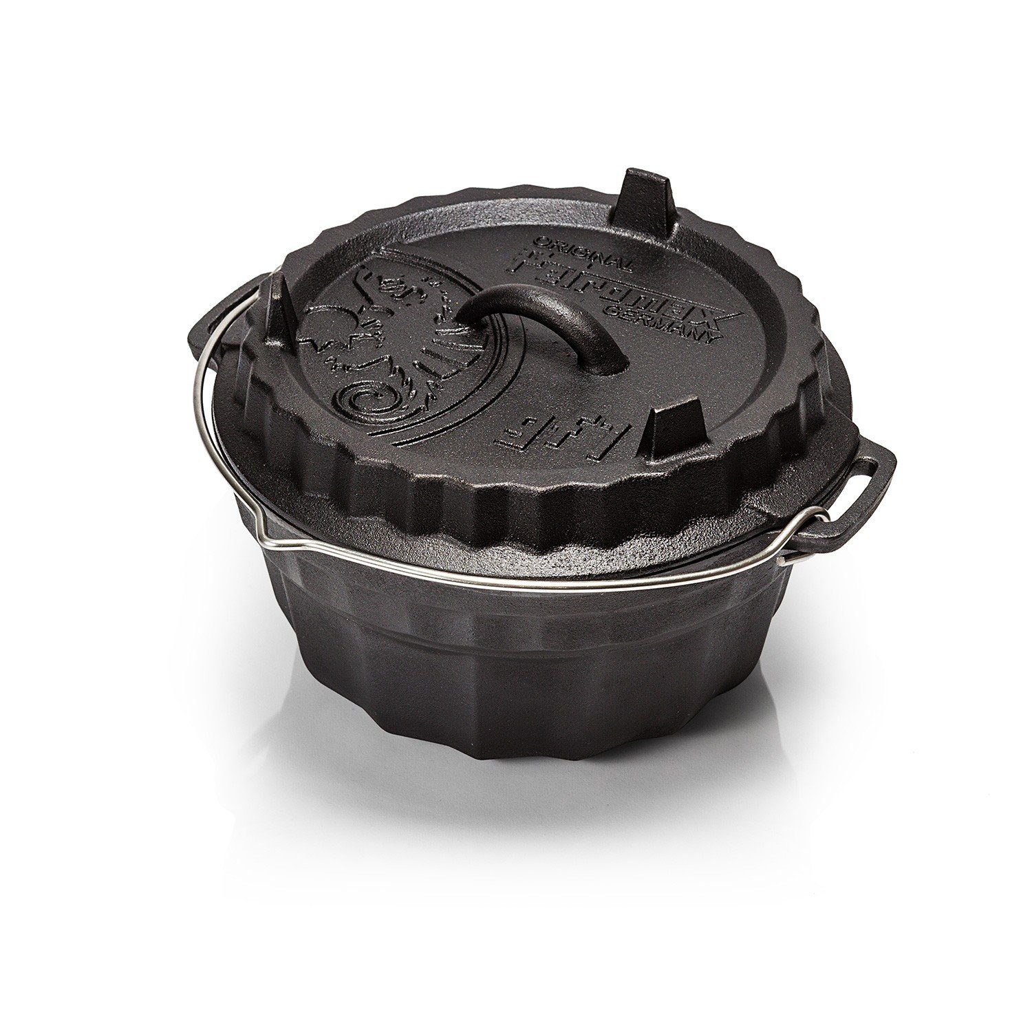 Petromax mit Dutch Oven Gusseisen gf1 Gugelhupfform Tortendeckel, Feuertopf Petromax