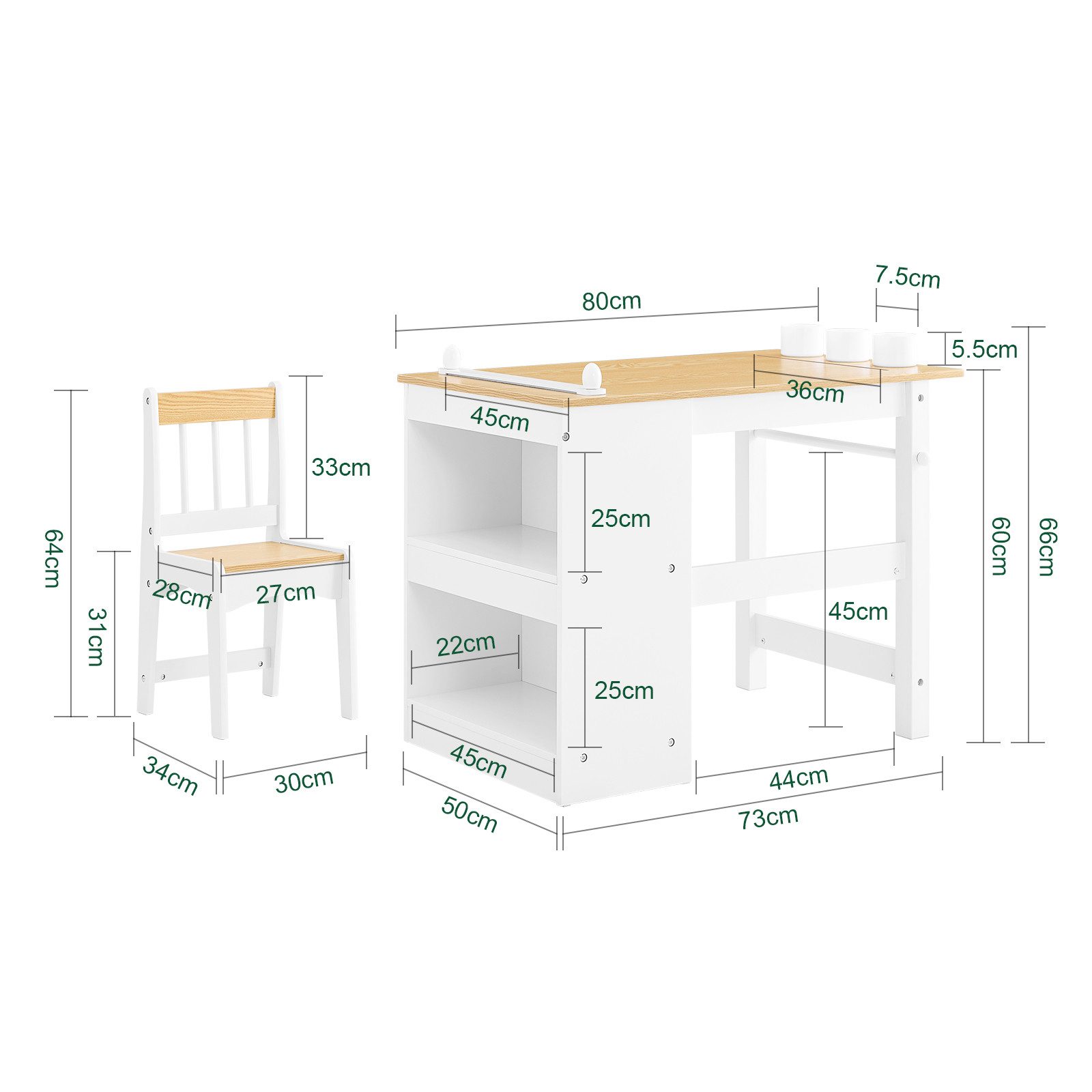 SoBuy Kindersitzgruppe KMB60, Spieltisch Kindermöbel Multifunktions Möbelset, Kindertisch mit 1 Stuhl Kinder Tisch Stuhl Set Maltisch für Kinder