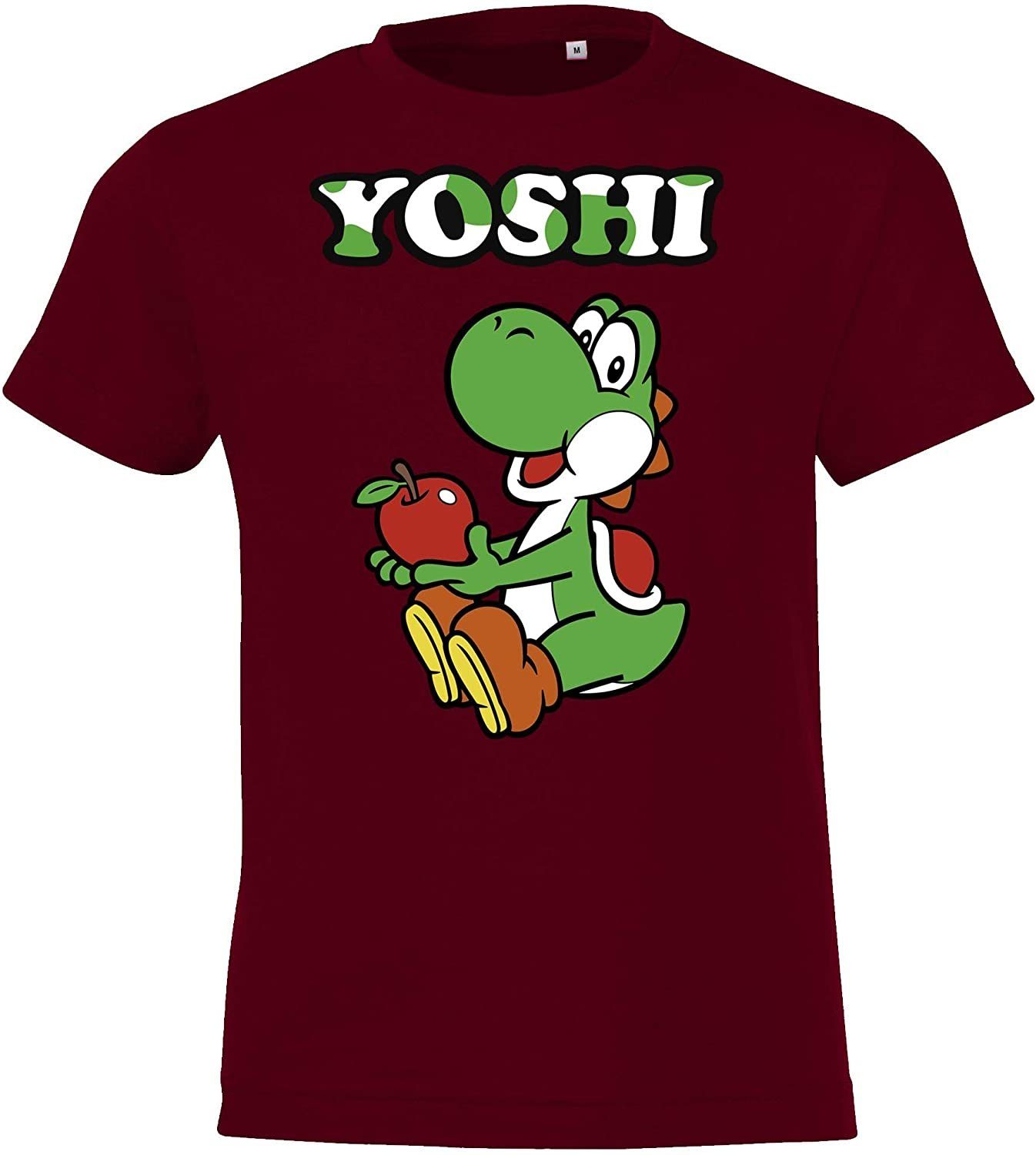 Youth Designz T-Shirt Yoshi für Kinder & T-Shirt Baby Jungen Mädchen trendigem mit Print Burgund Front