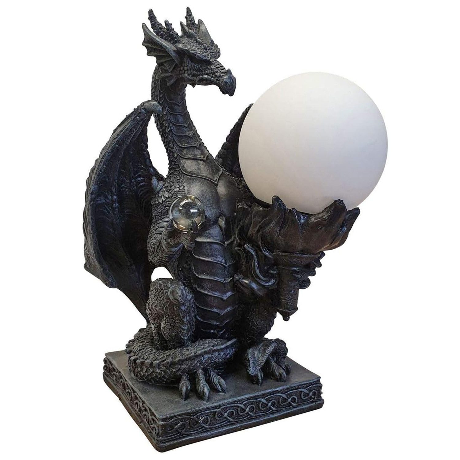 Fachhandel Plus Dekofigur Tischlampe Drache mit Glaskugel Drachenlampe Drag günstig online kaufen