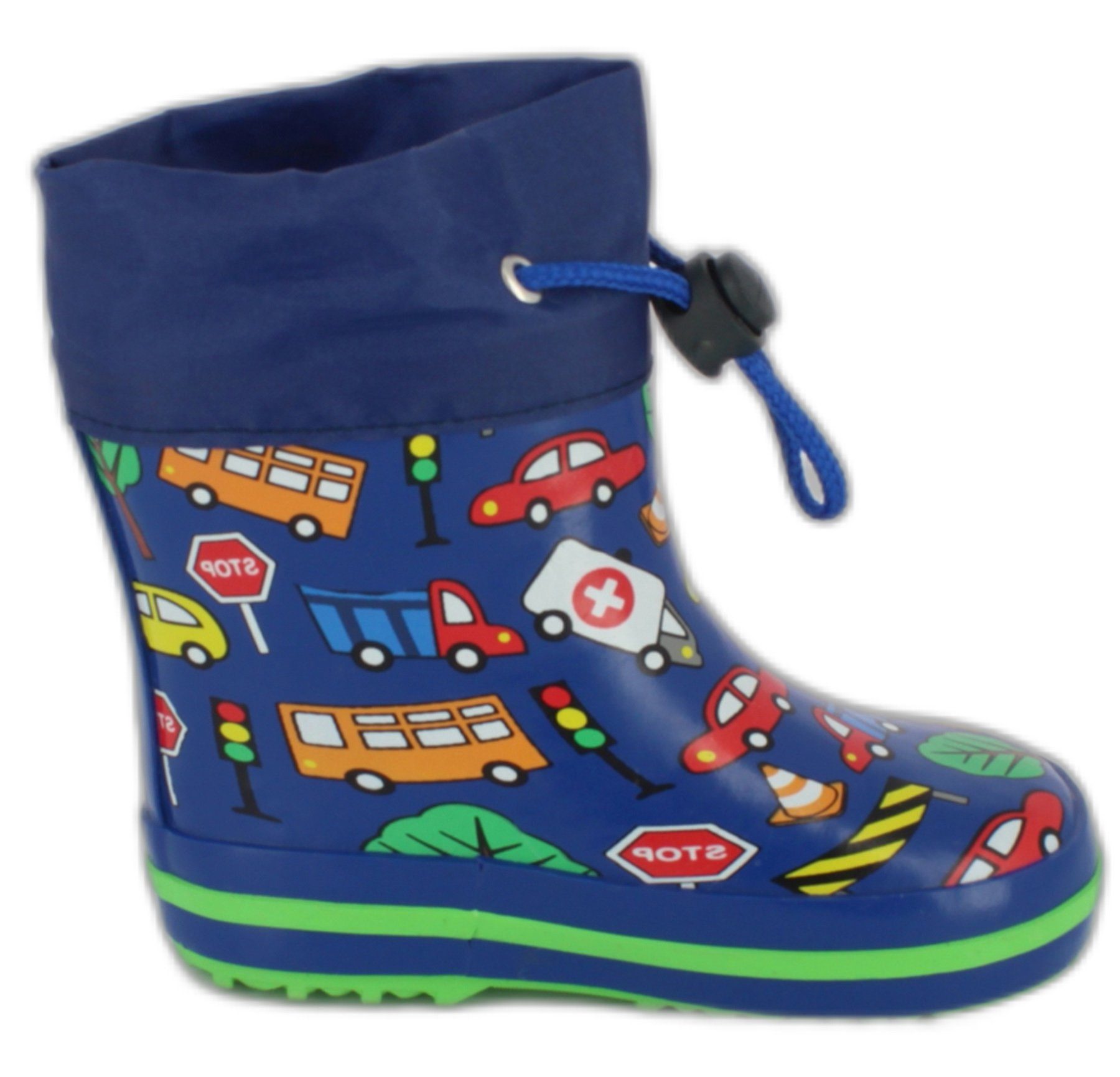 Beck Kleinkinder Gummistiefel Traffic mit Warmfutter Gummistiefel (für Jungs, für warme Füße bei Nässe und Kälte) wasserdicht, aus Naturkautschuk, leichte flexible Sohle