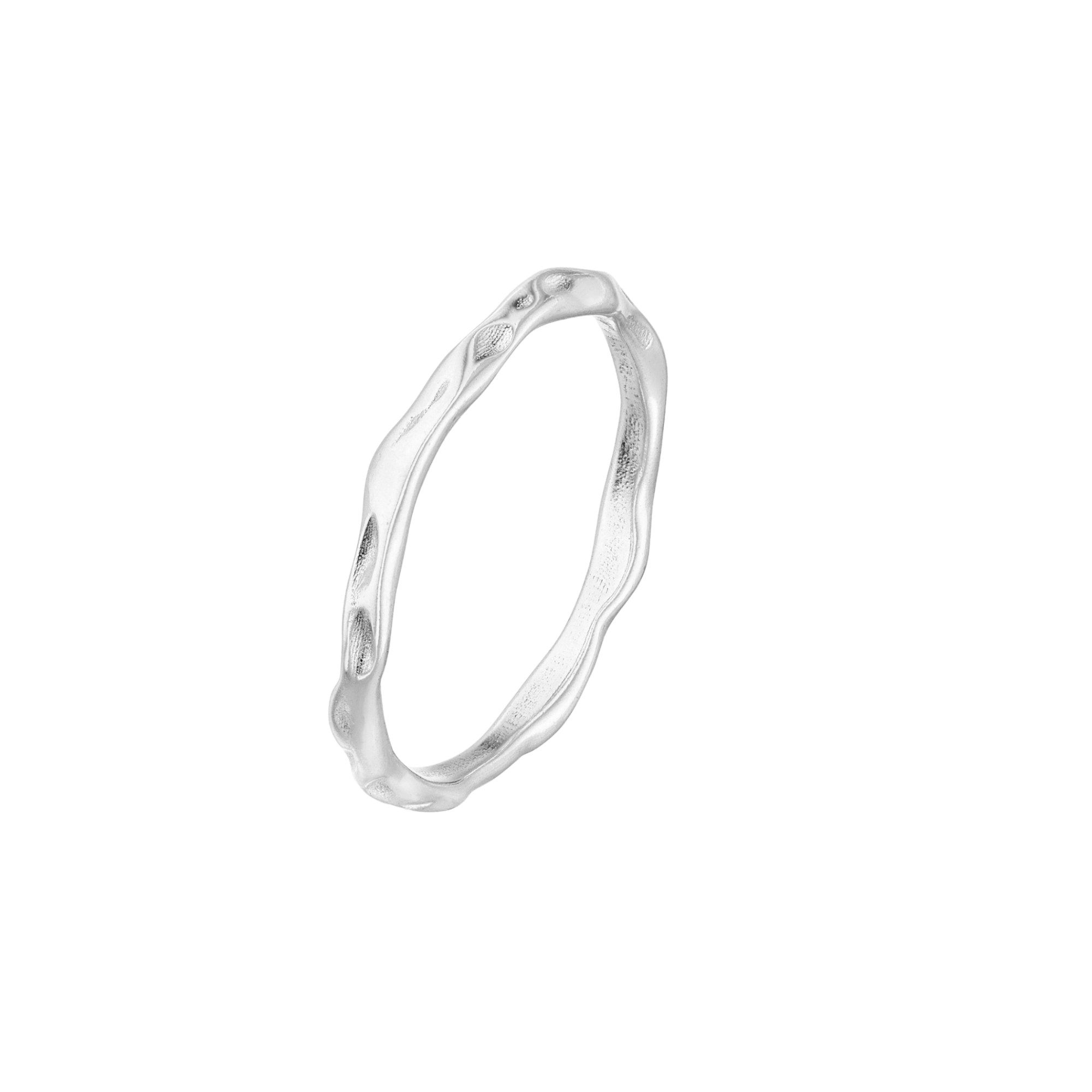SCHOSCHON Fingerring Organische Form 925 Silber 2 mm Breite (zart, Stapelring), Bandring minimalistischer schmuck