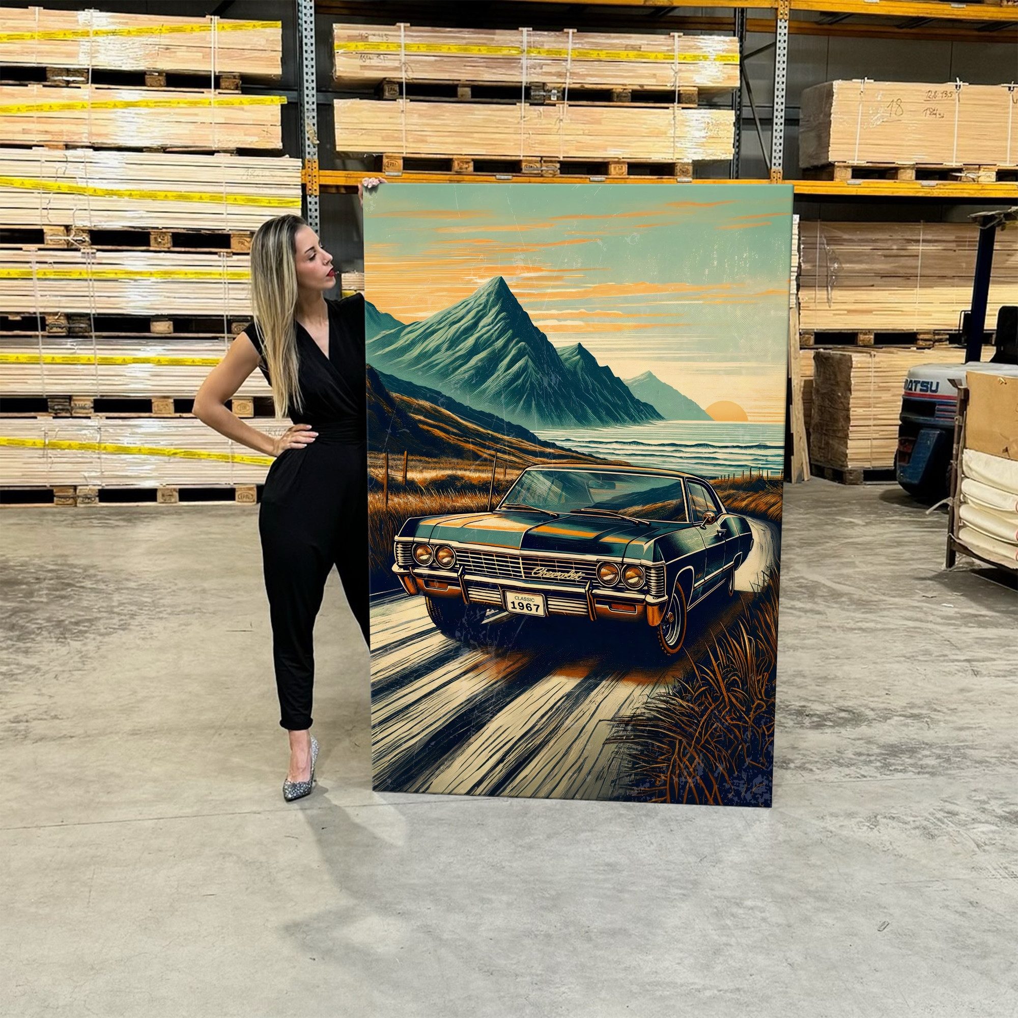 Artmazing Leinwandbild Chevy 67, Chevy 67, gesp. auf FSC Echtholz-Keilrahmen, in versch. Größen