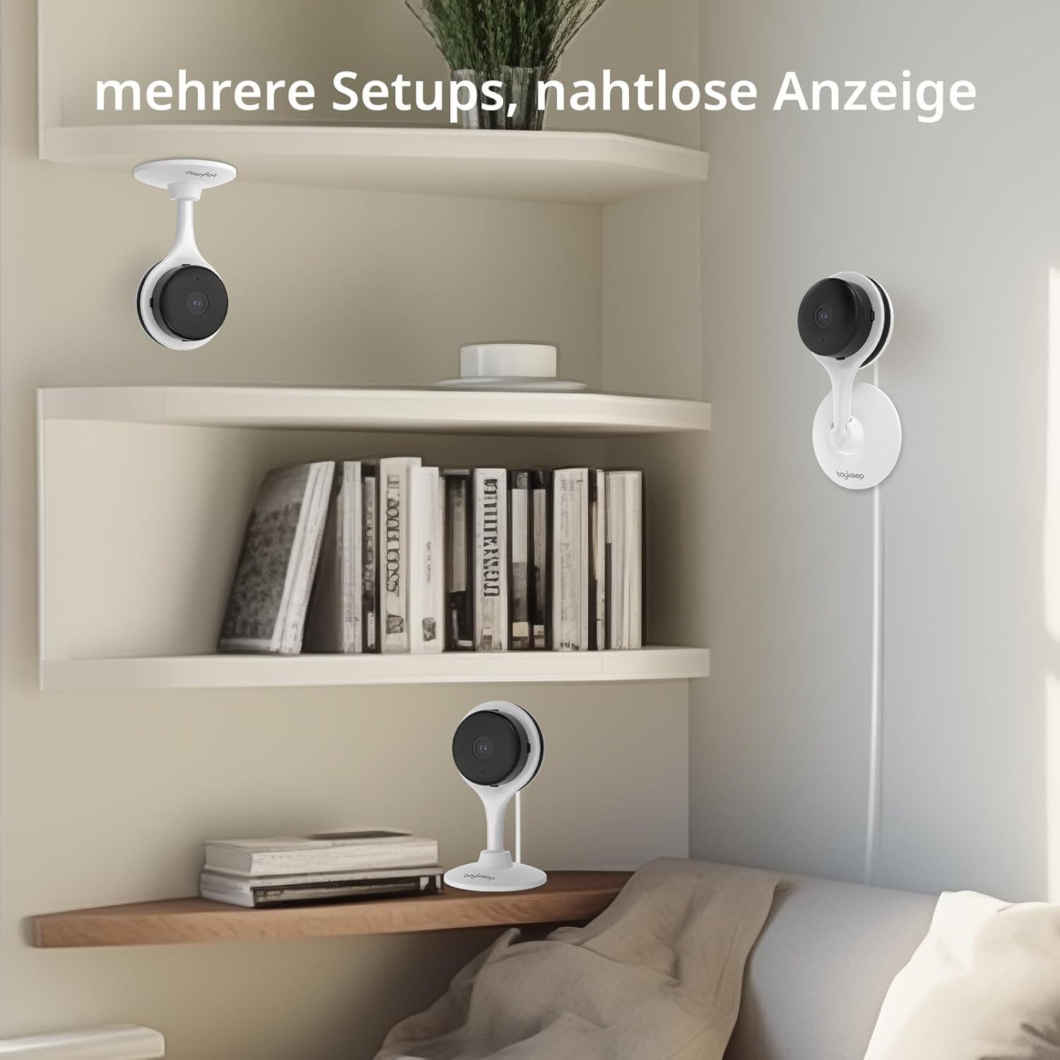 BoyKeep Überwachungskamera K10 5G/2.4GHz 2K WLAN Babyphone mit Kamera (Innenbereich, Nachtsicht, Bewegungs-/Tonerkennung, 2-Wege-Audio, SD&Cloud-Speicher)