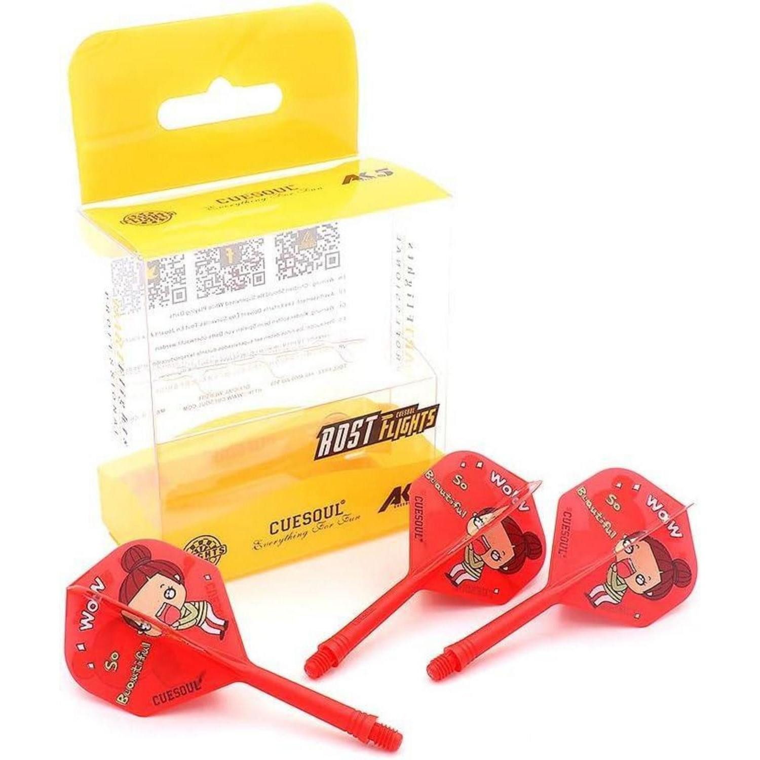 LuxusKollektion Pfeilschaft Dartschäfte Dartflights 3er Set S M L Farben DZNH Rot CS-AK52X-DZNH