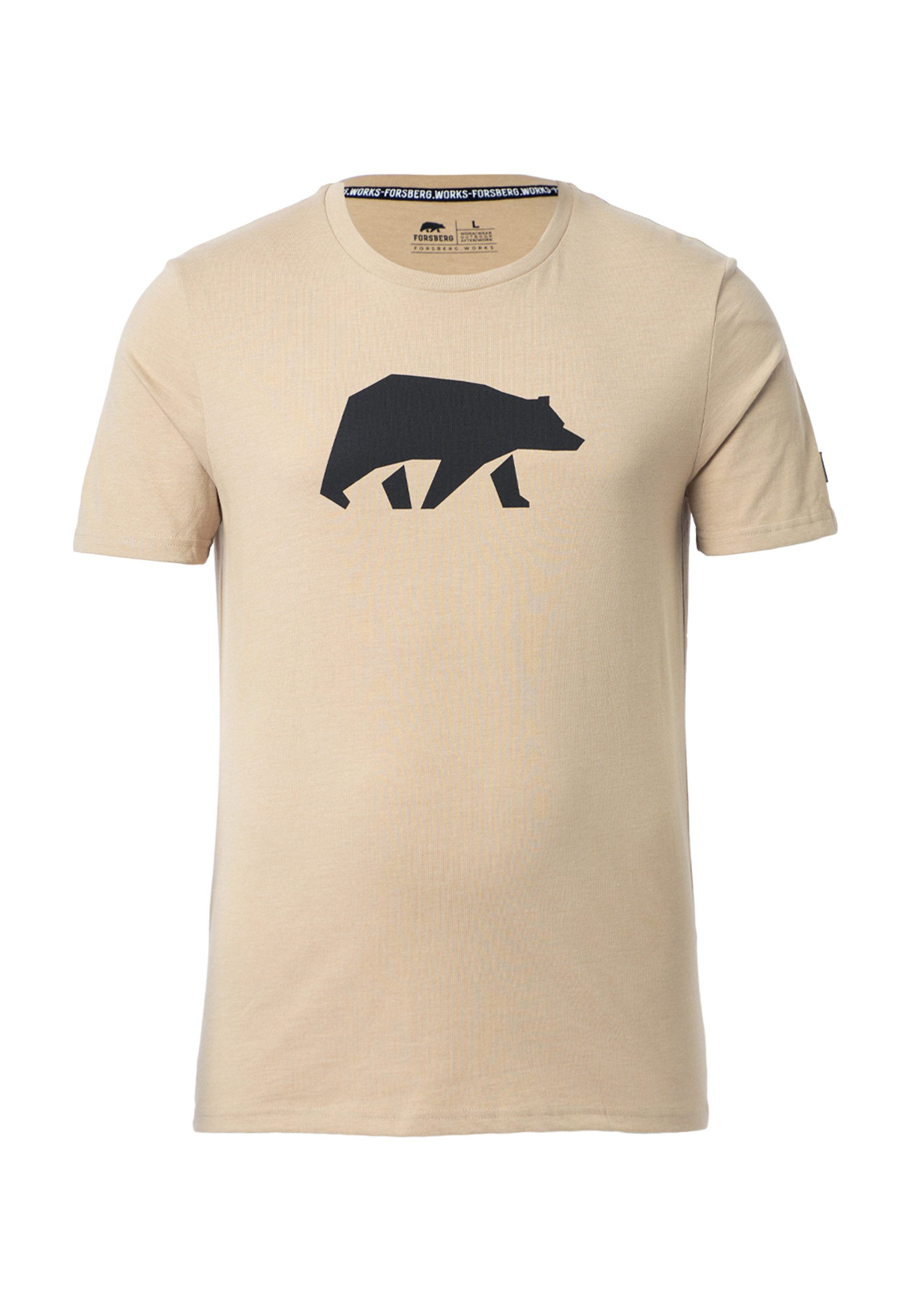 FORSBERG T-Shirt mit schwarzem Brustprint günstig online kaufen