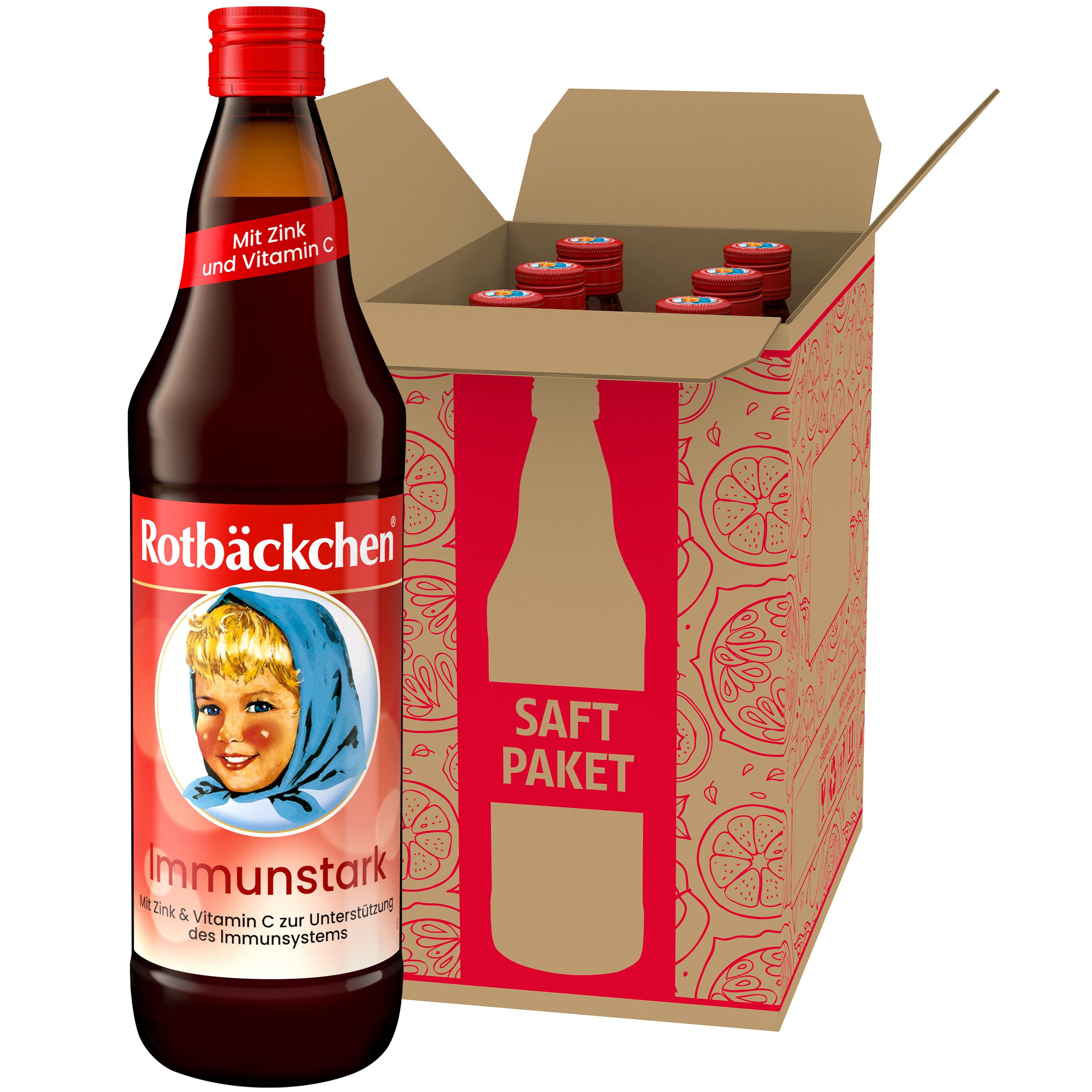 Haus Rabenhorst Saft ROTBÄCKCHEN Immunstark 6er Pack (6 x 700 ml), 0,7 l, 700 ml, 6 St.